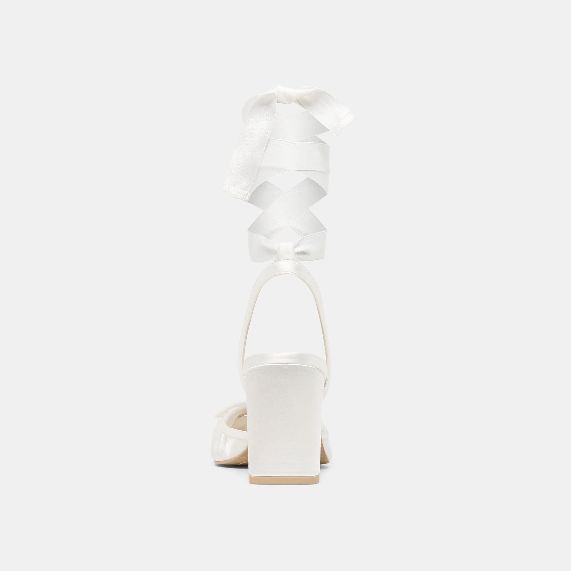 Dolce Vita Tisha True White Satin Heels