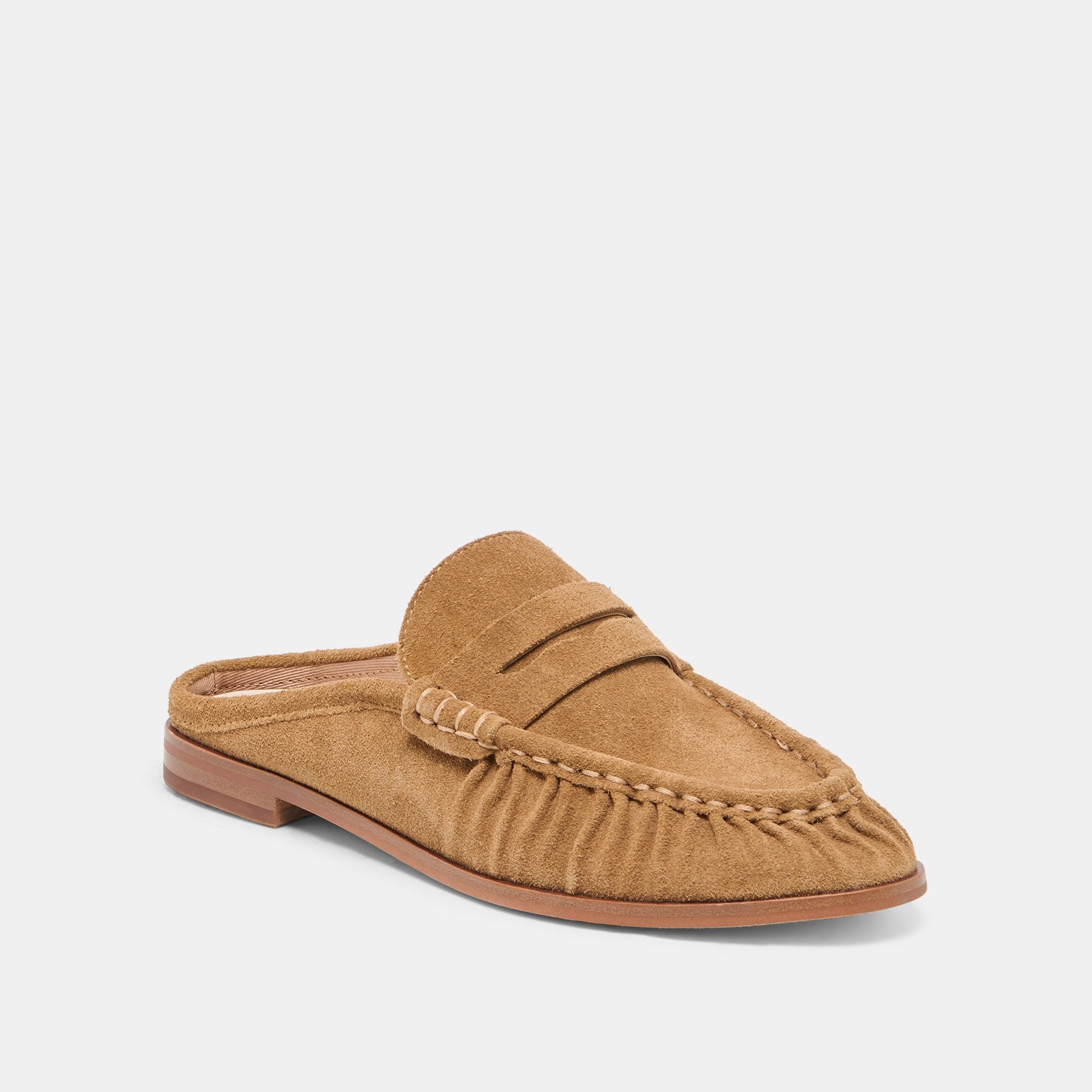 Dolce Vita BETZY Lt Brown Suede Closed-Toe Slip-On Loafers