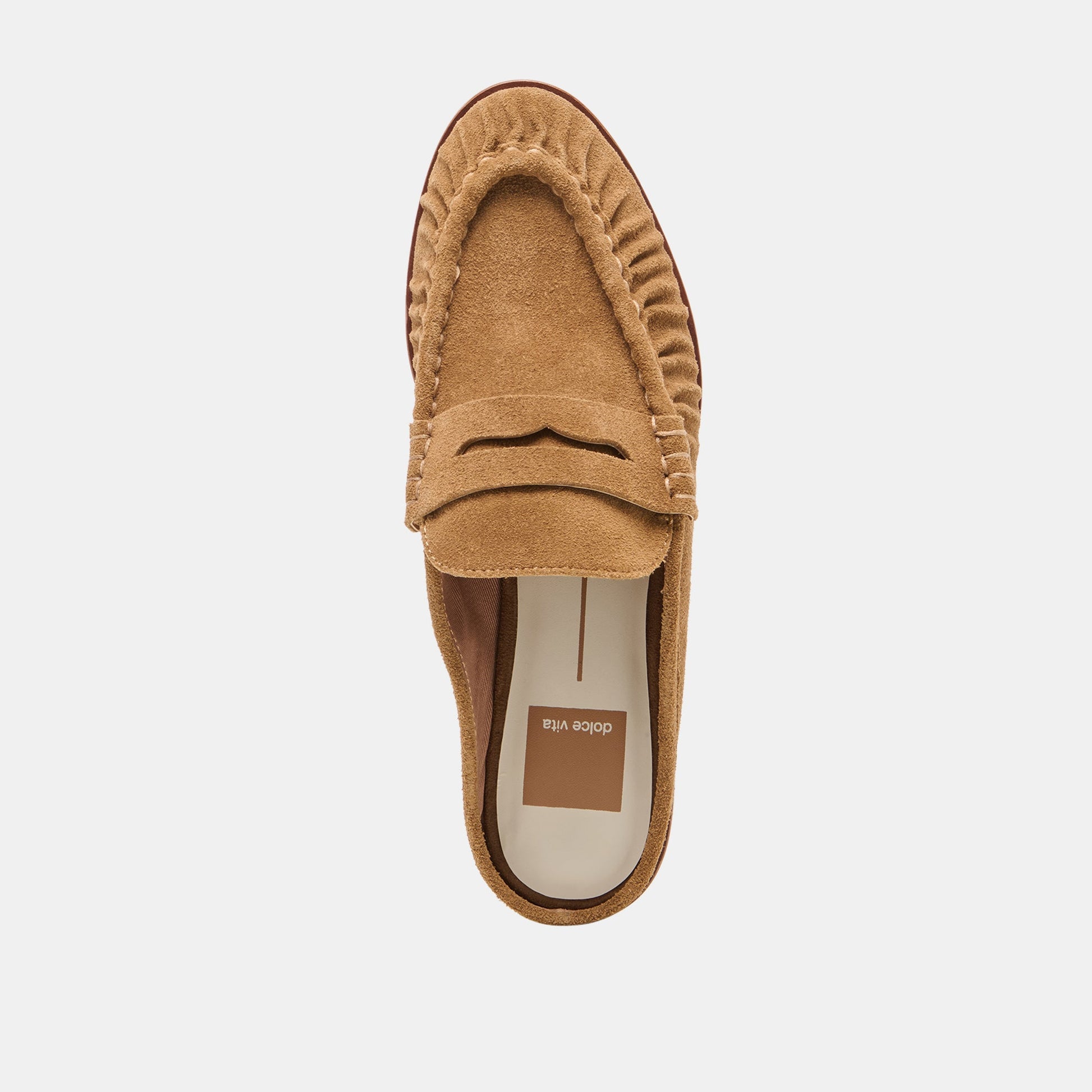 Dolce Vita BETZY Lt Brown Suede Closed-Toe Slip-On Loafers