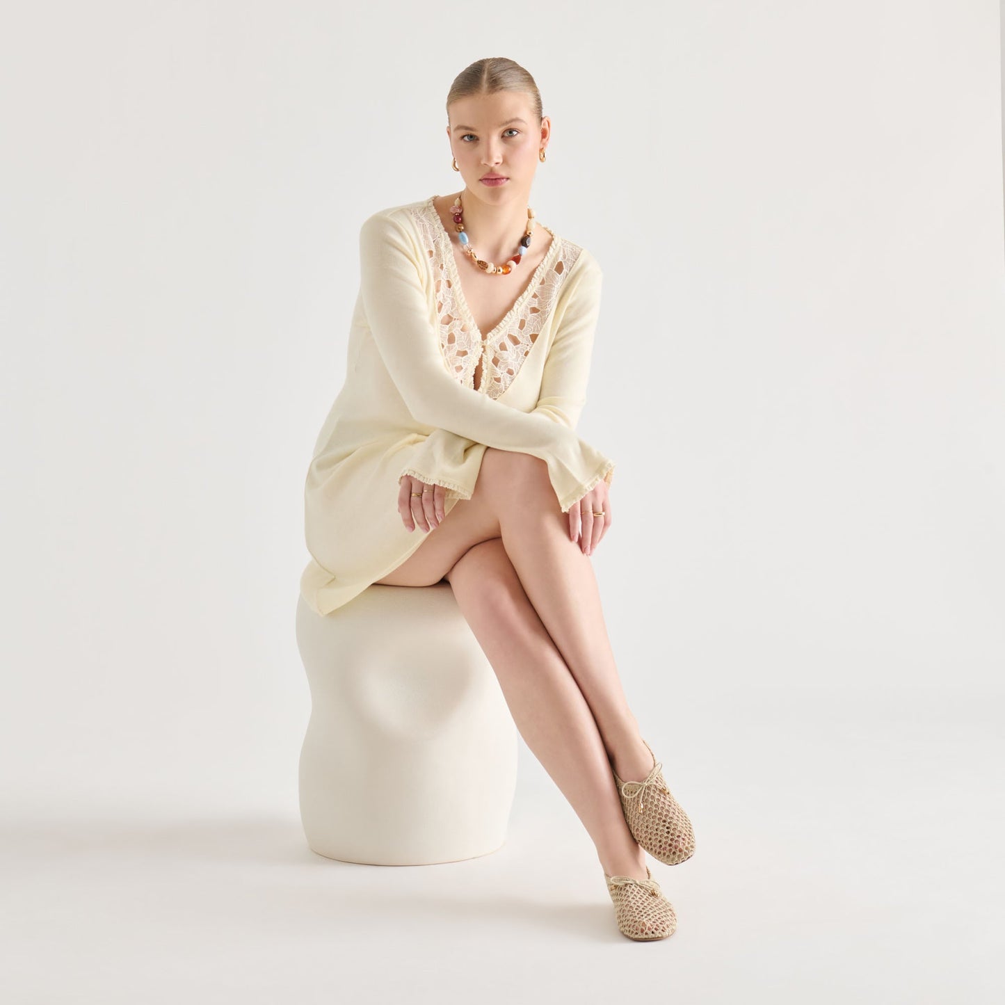 Dolce Vita Kaylyn Oatmeal Crochet Flats