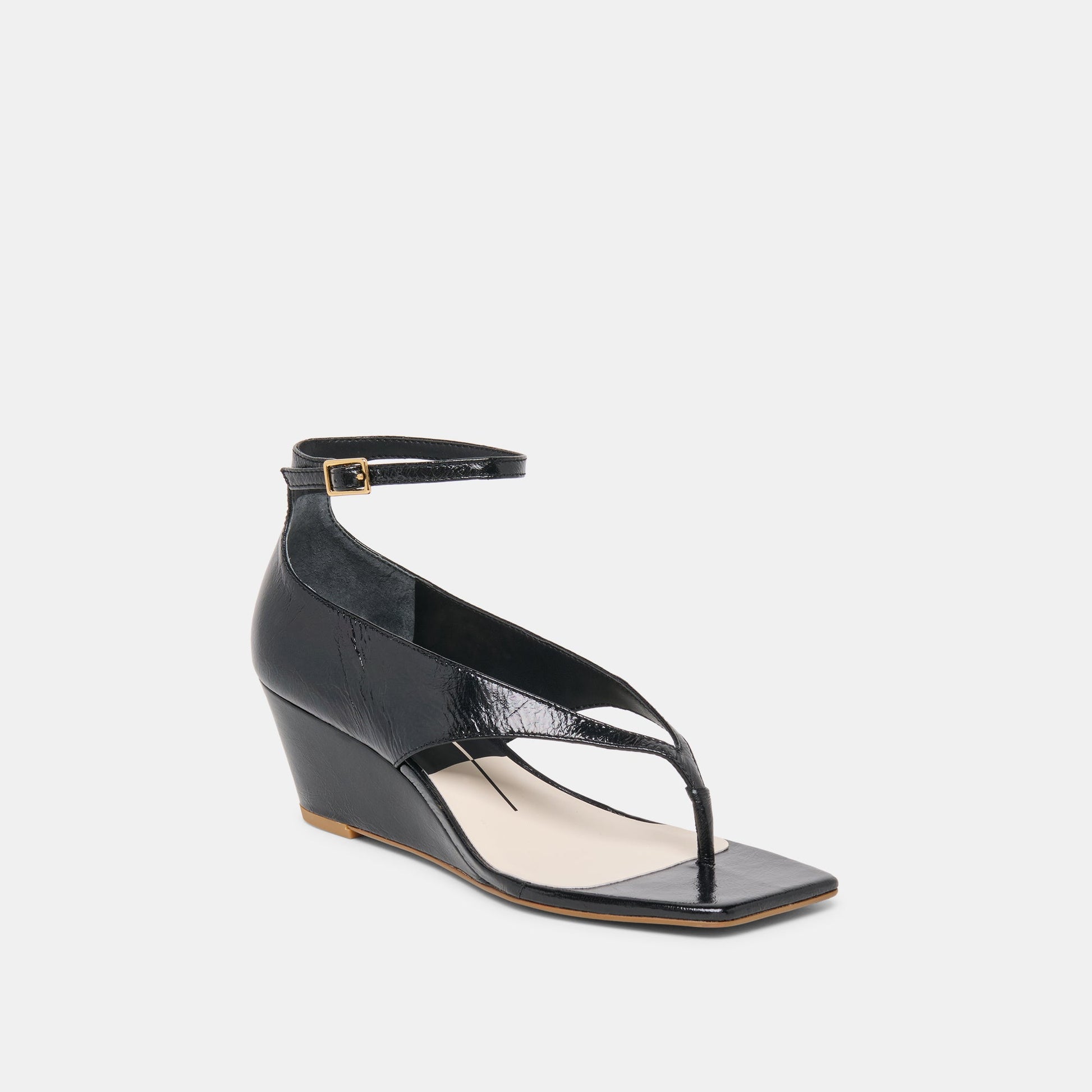 Dolce Vita Quinny Black Leather Wedges