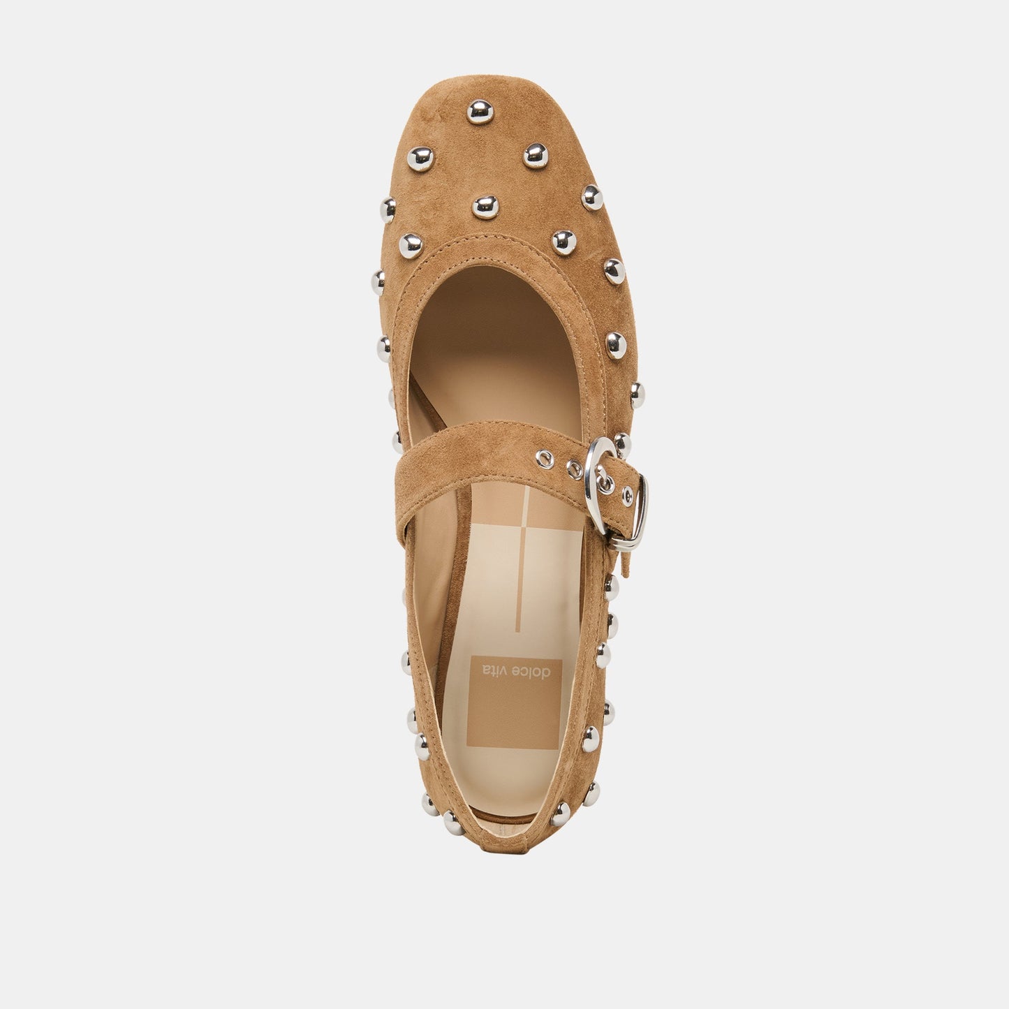 Dolce Vita Mikel Stud Lt Brown Suede Ballet Flats