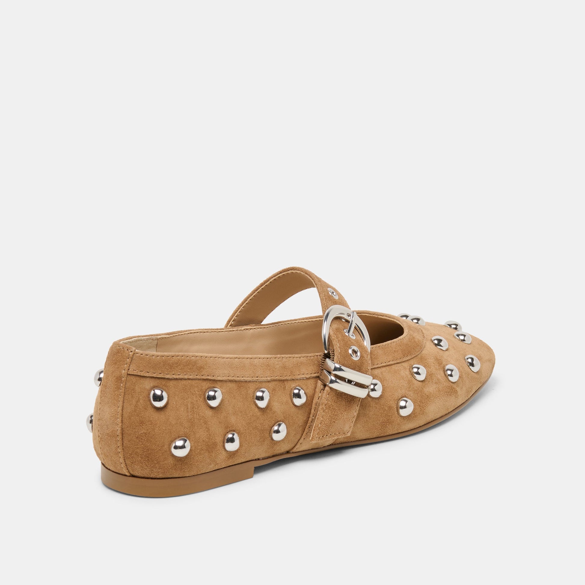 Dolce Vita Mikel Stud Lt Brown Suede Ballet Flats