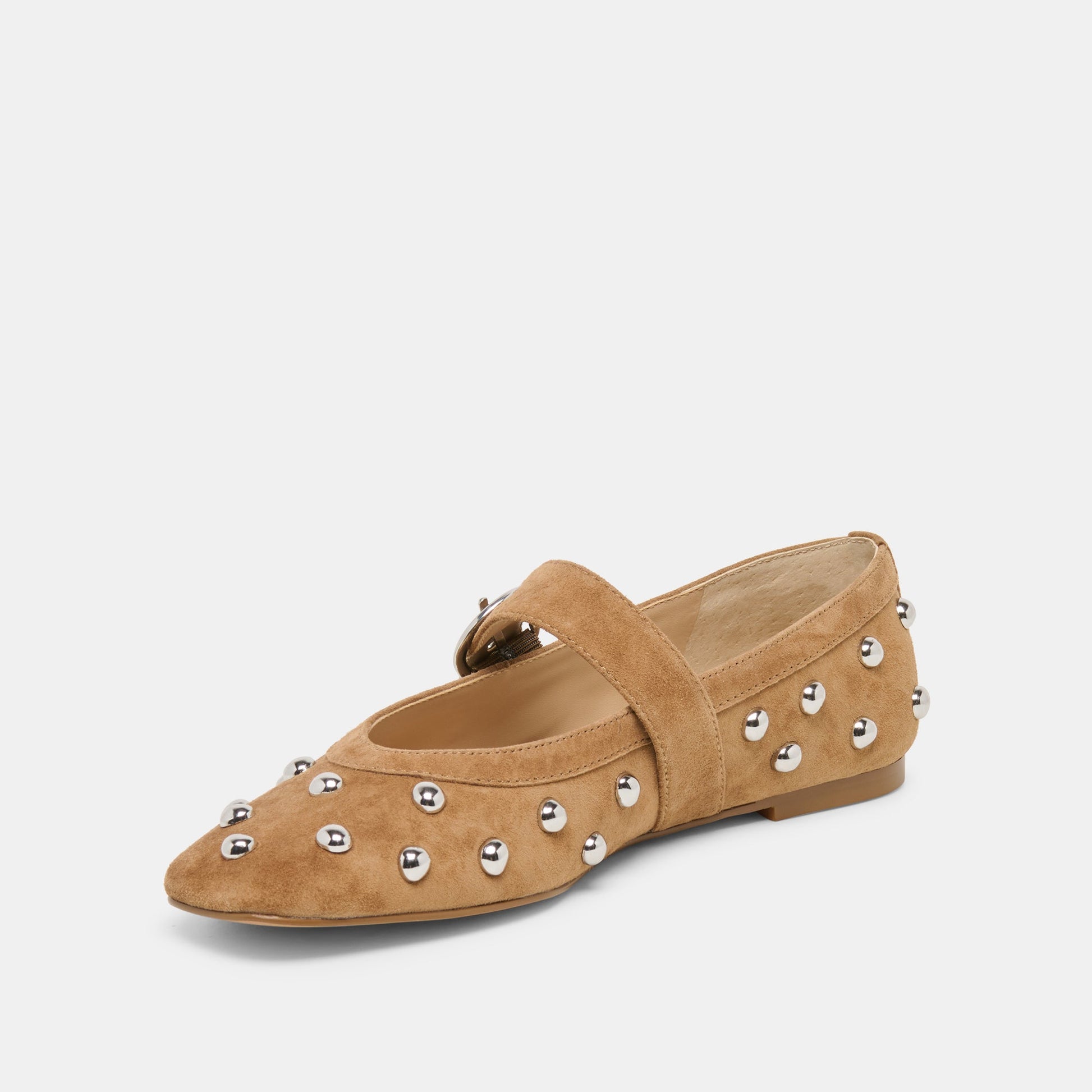 Dolce Vita Mikel Stud Lt Brown Suede Ballet Flats