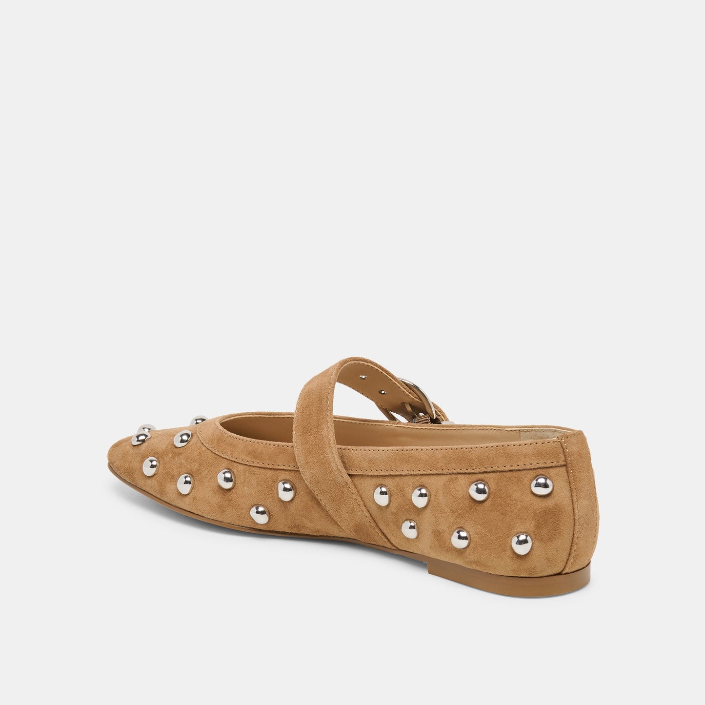 Dolce Vita Mikel Stud Lt Brown Suede Ballet Flats
