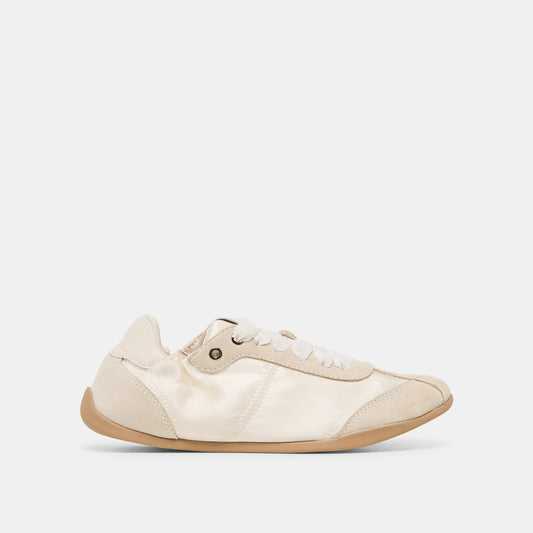 Dolce Vita Dakoda Off White Satin Sneakers