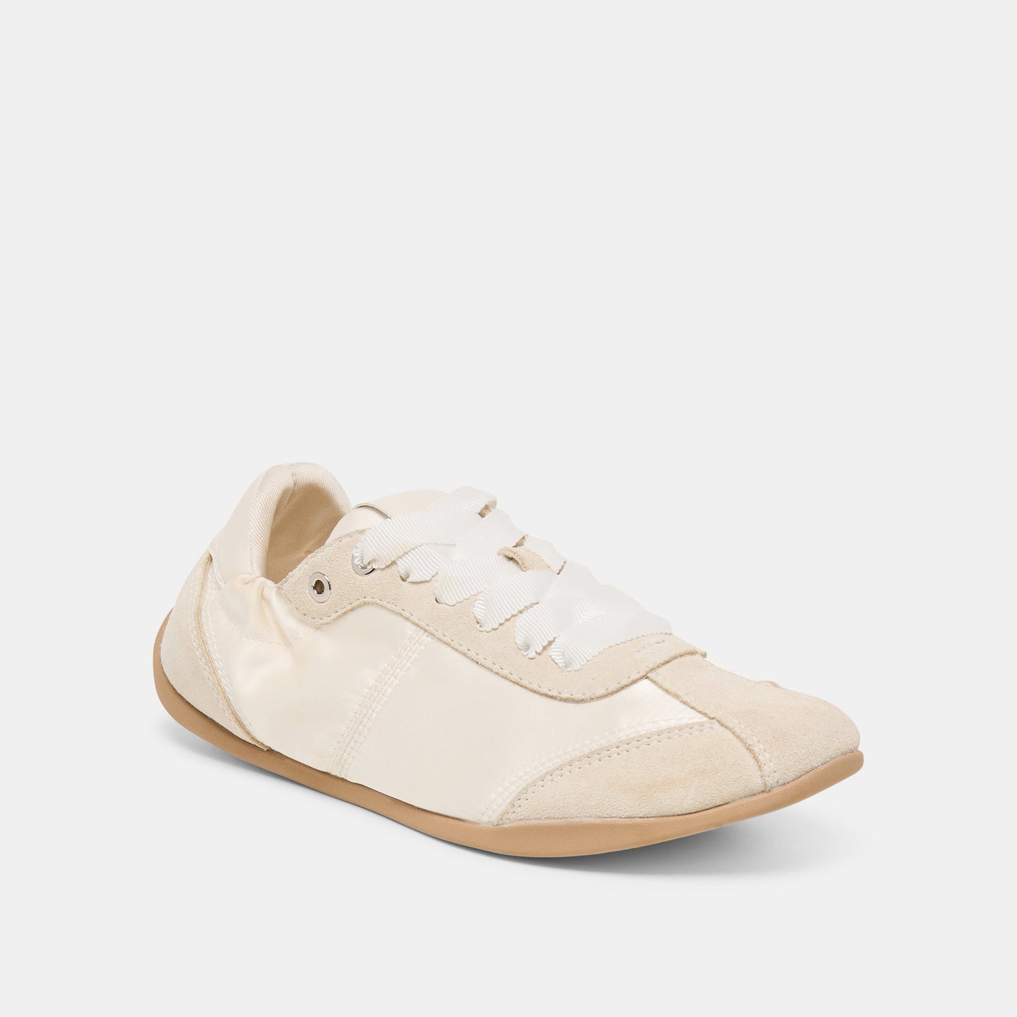 Dolce Vita Dakoda Off White Satin Sneakers