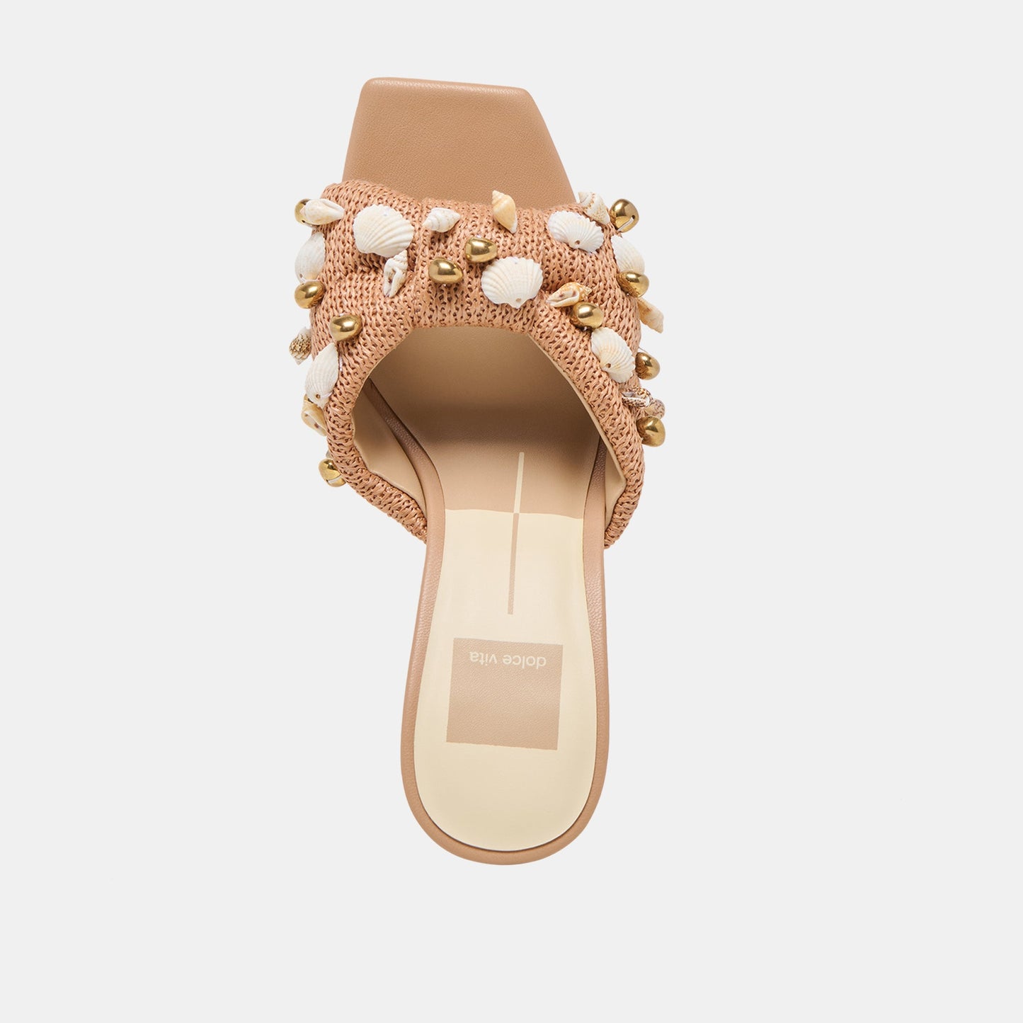 Dolce Vita Tylah Toffee Beaded Raffia Heels