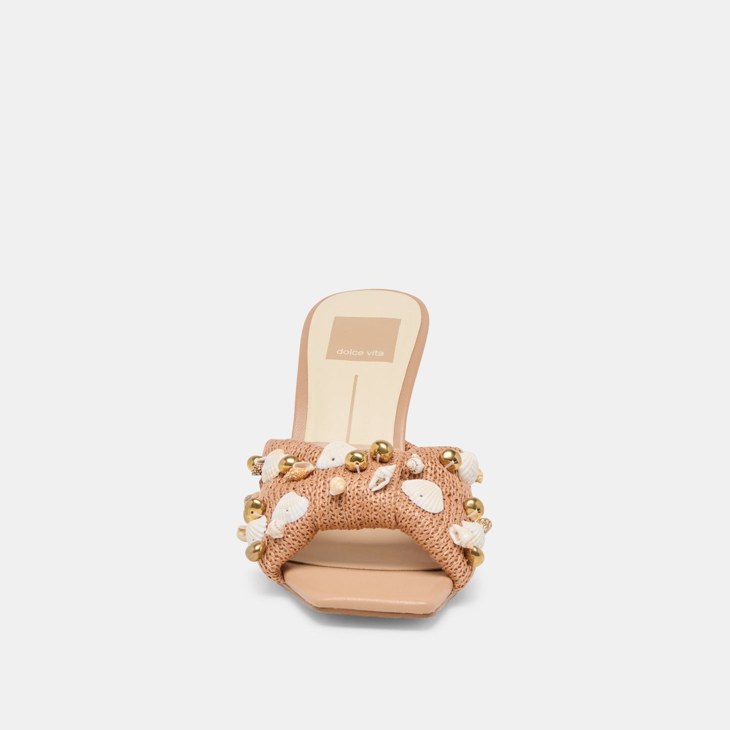Dolce Vita Tylah Toffee Beaded Raffia Heels