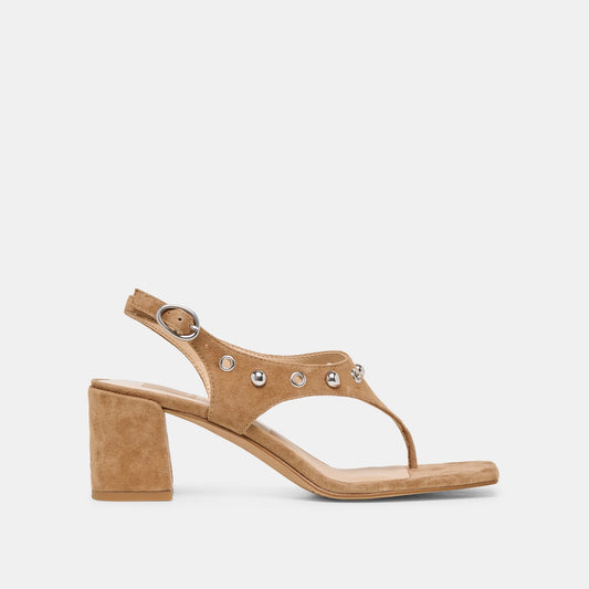 Dolce Vita Yves Stud Lt Brown Suede Heels
