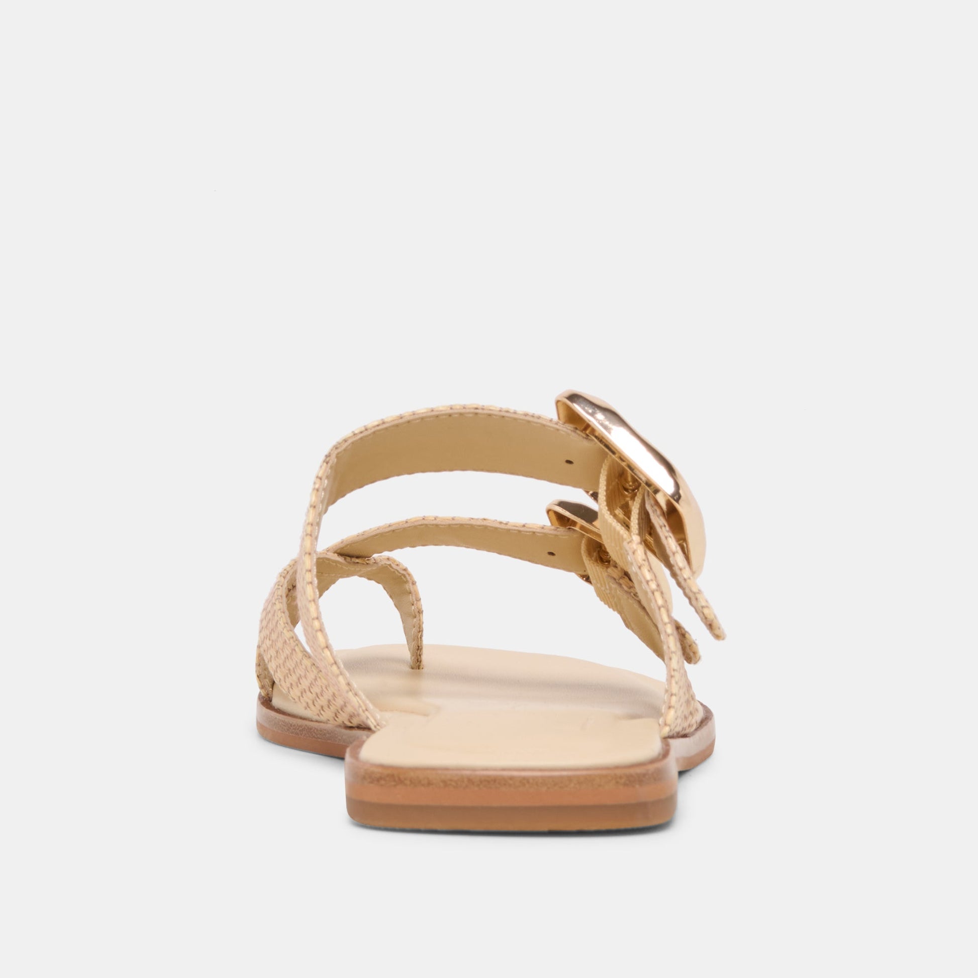 Dolce Vita SHORE Sand Raffia Flip-Flop Buckled Sandals