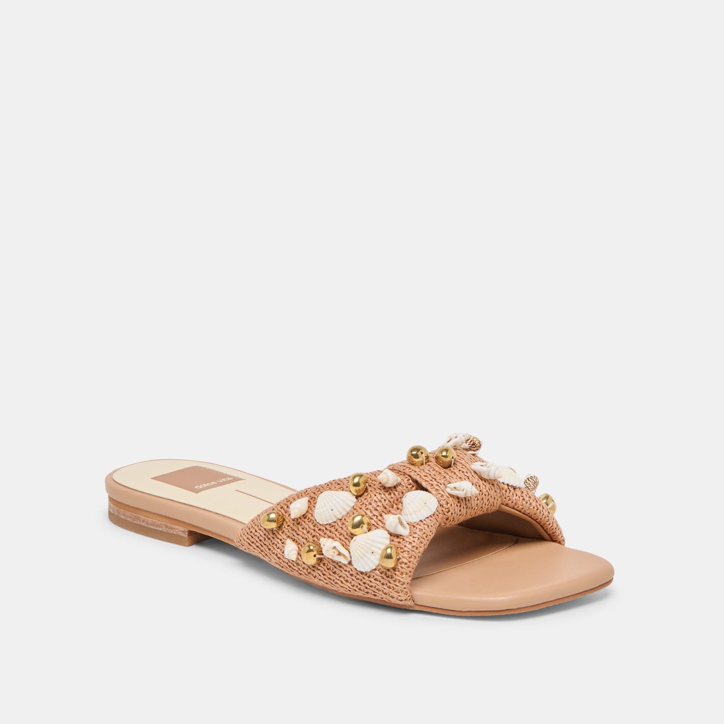 Dolce Vita Lizza Toffee Beaded Raffia Sandals