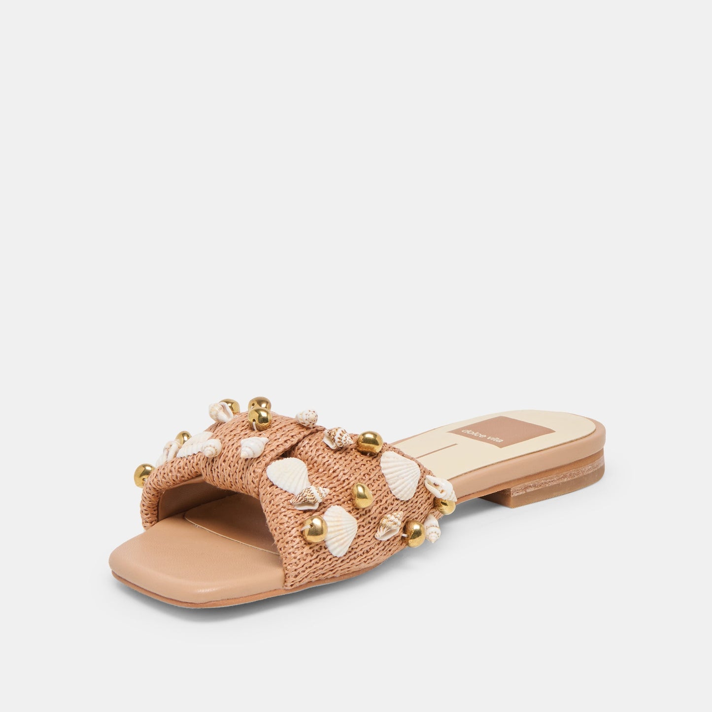 Dolce Vita Lizza Toffee Beaded Raffia Sandals