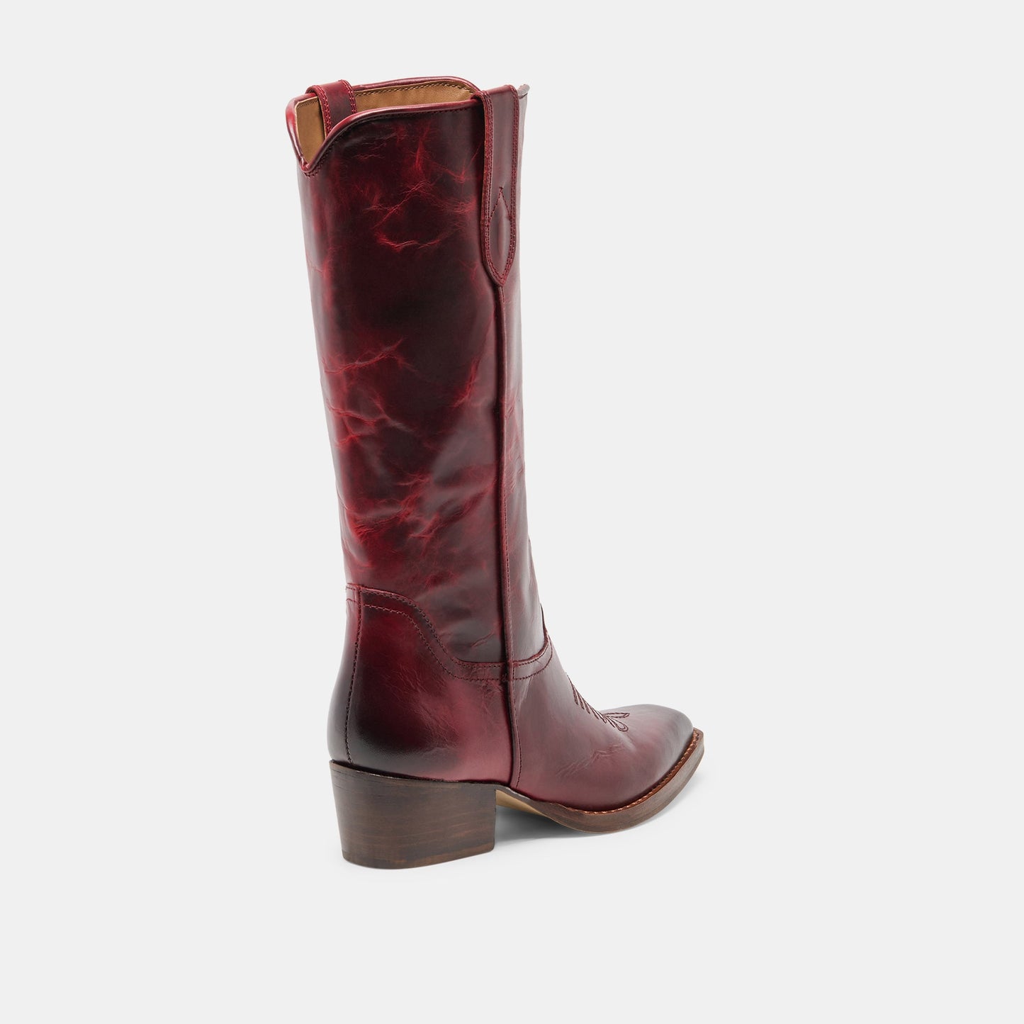 Dolce Vita VIGLA Garnet Leather Pointed-Toe Western Boots