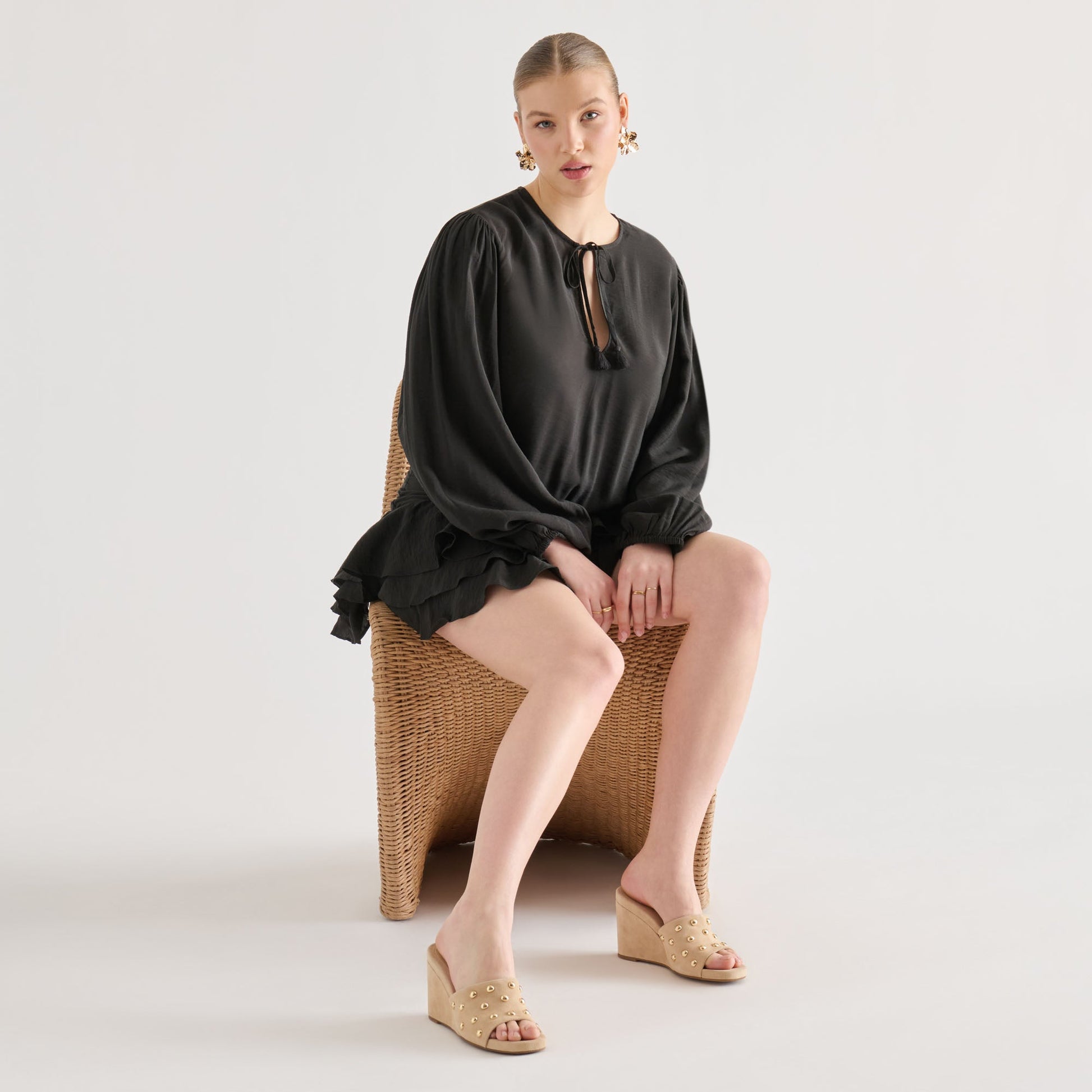 Dolce Vita Holta Stud Camel Suede Wedges