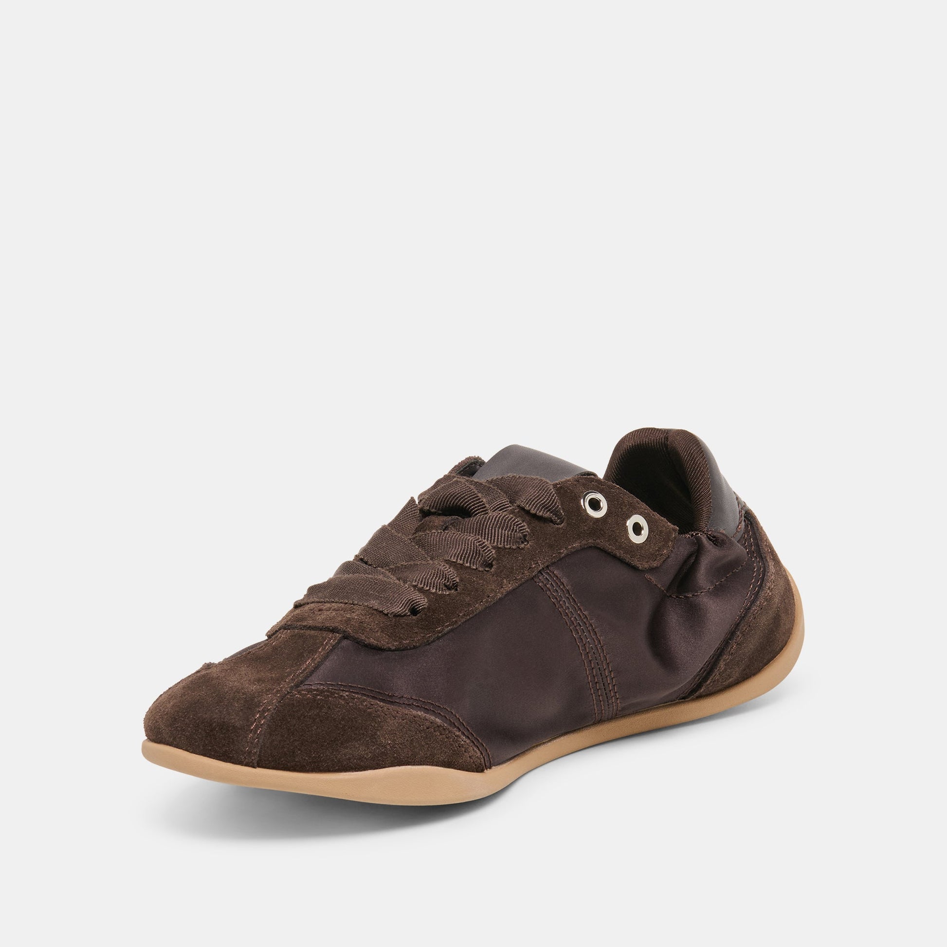 Dolce Vita Dakoda Dk Brown Satin Sneakers