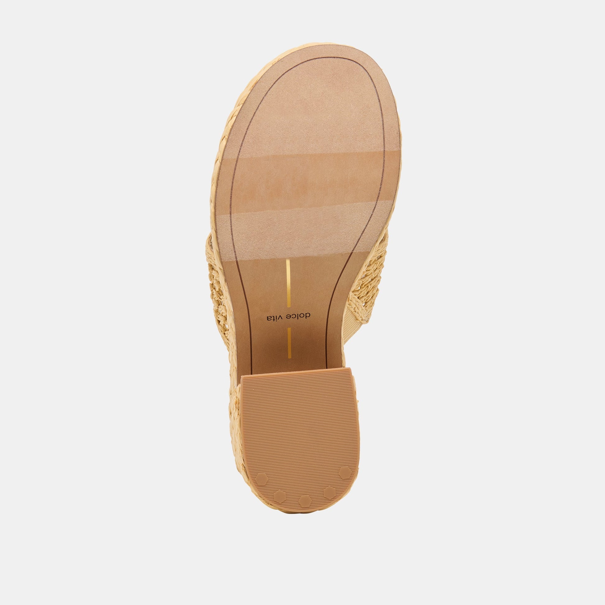 Dolce Vita RIPPLE Lt Natural Raffia Platform Thong Block Heel