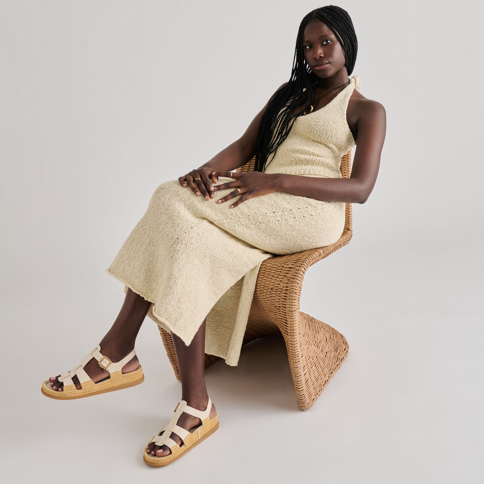 Dolce Vita Shenna Bone Leather Sandals