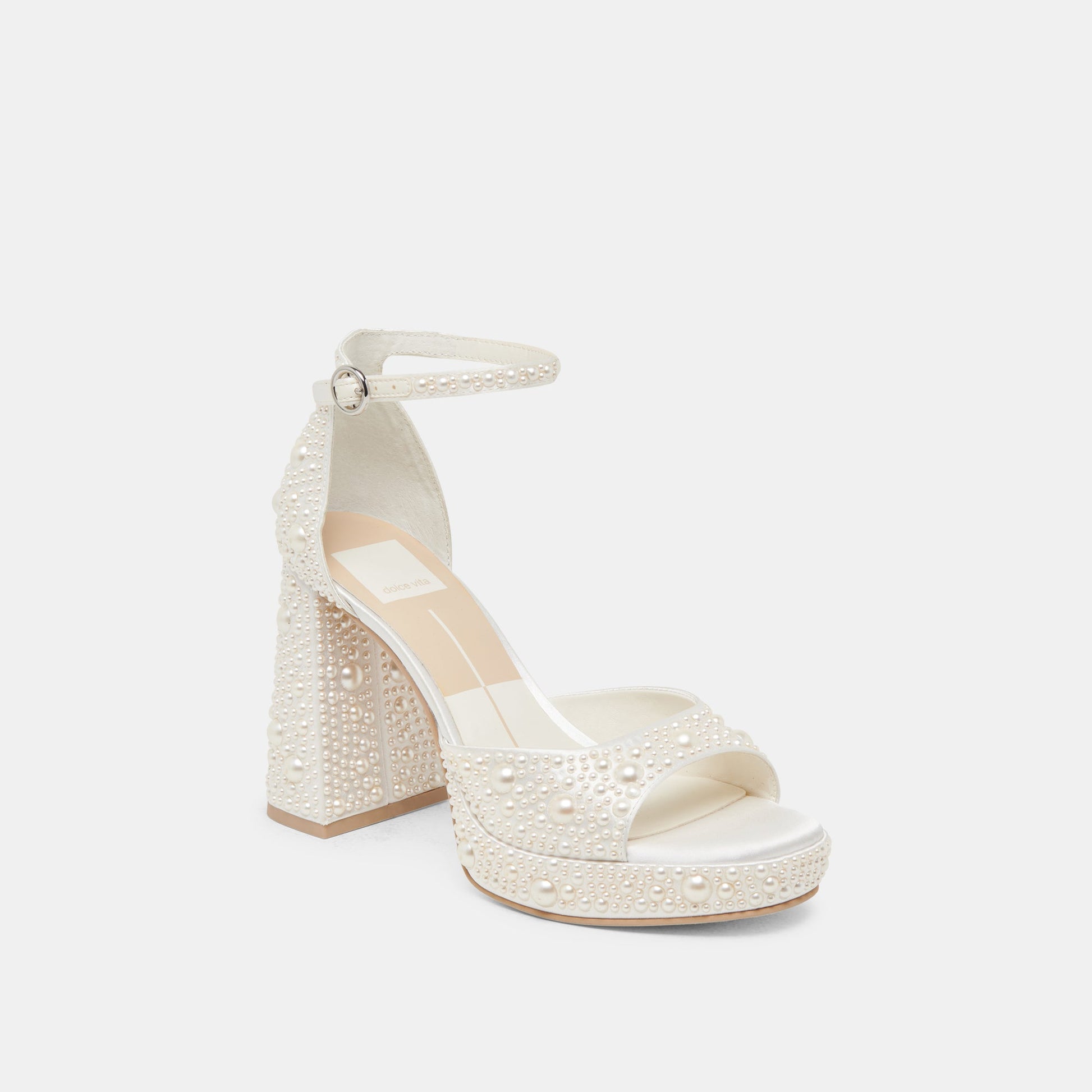 Dolce Vita PANDRO PEARL HEELS TRUE WHITE SATIN
 – Dolce Vita
