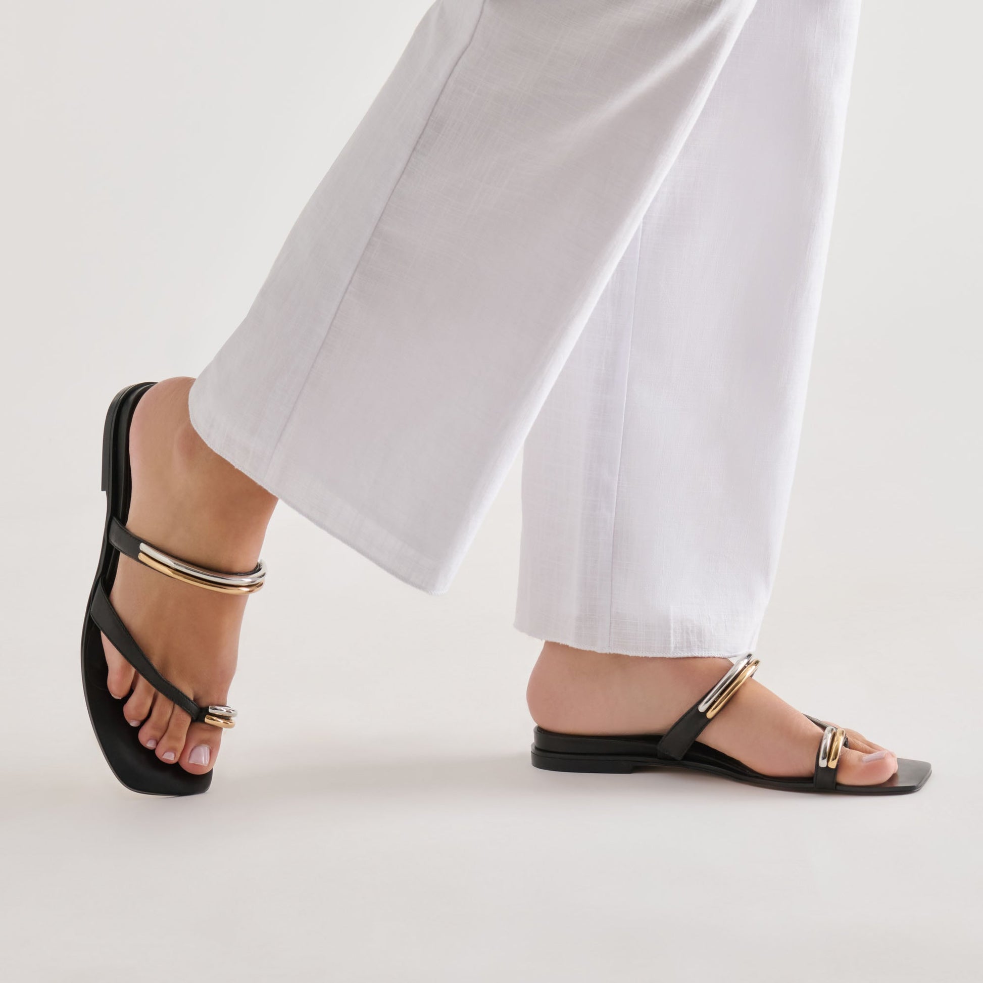 Dolce Vita Tarina Black Leather Sandals
