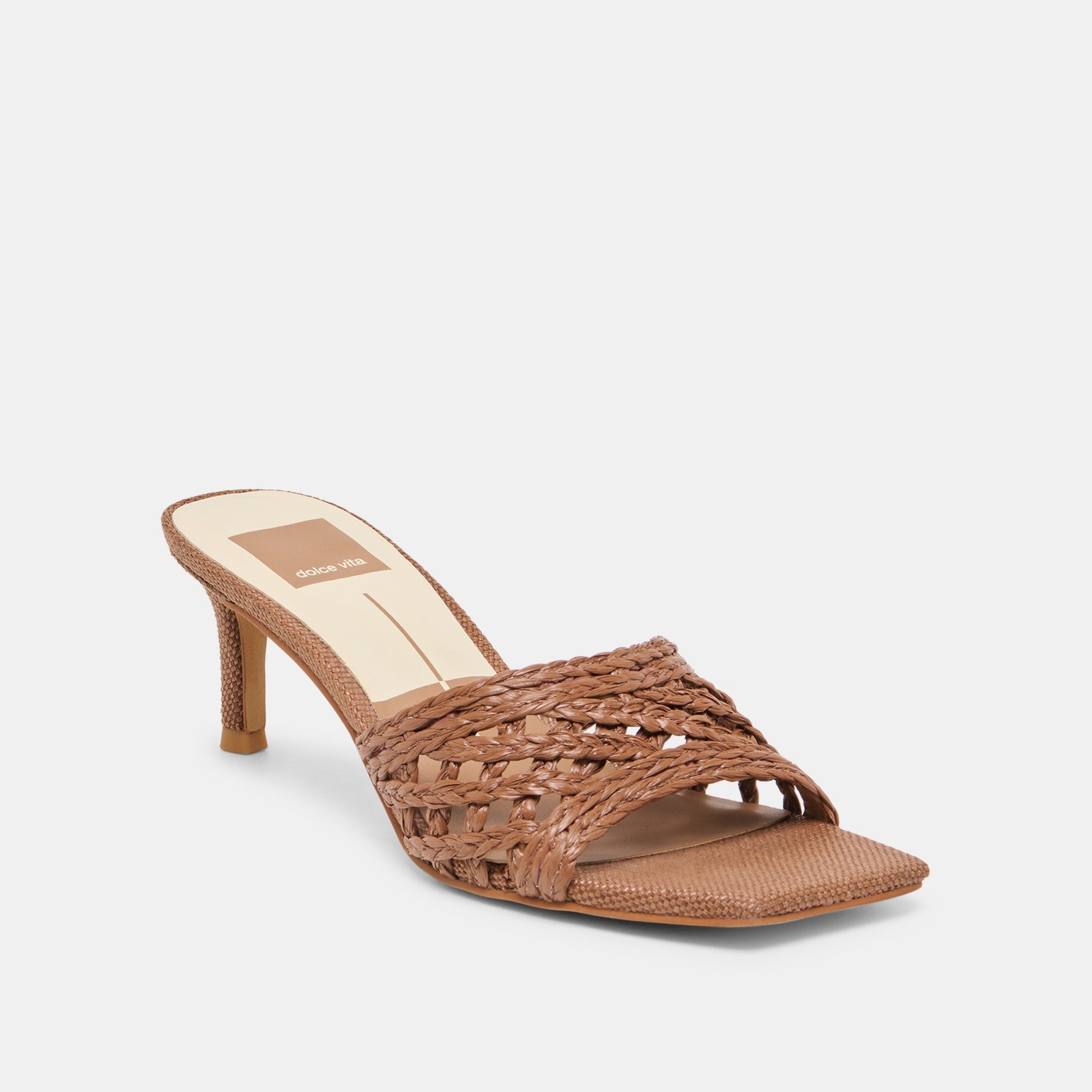 Dolce Vita Bowen Cognac Raffia Heels