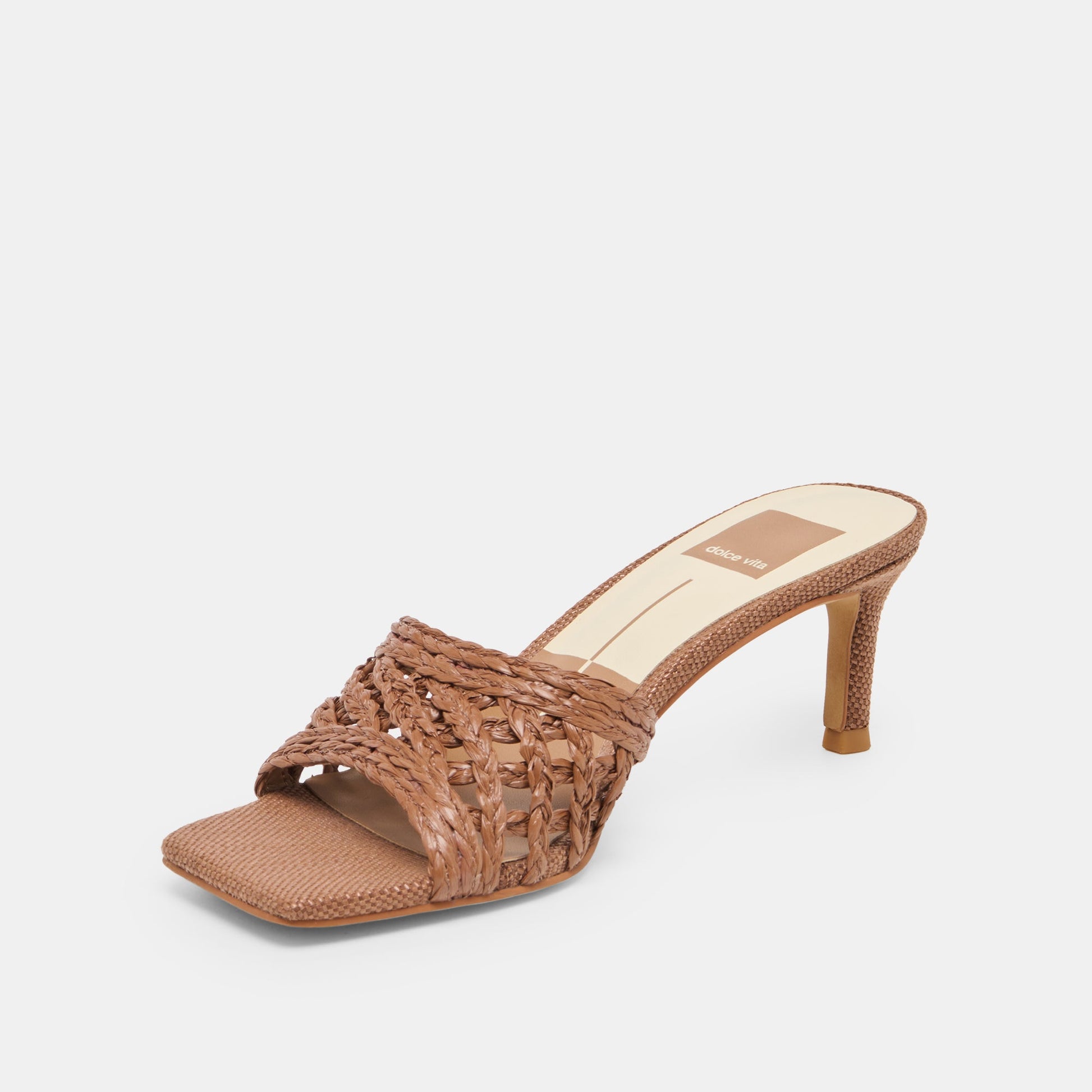 Dolce Vita Bowen Cognac Raffia Heels
