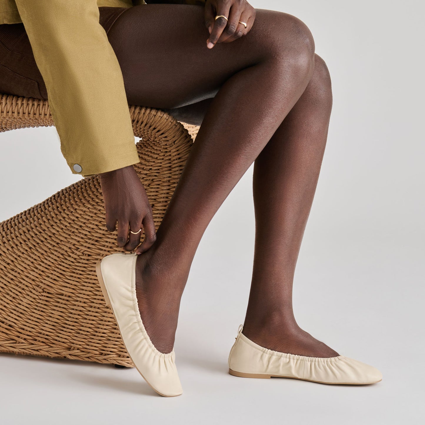 Dolce Vita Conrad Bone Leather Ballet Flats