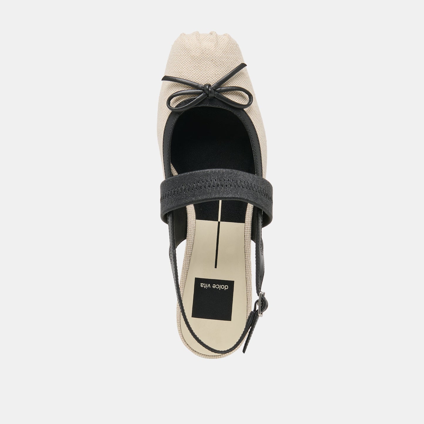 Dolce Vita Grifan Natural Black Linen Flats