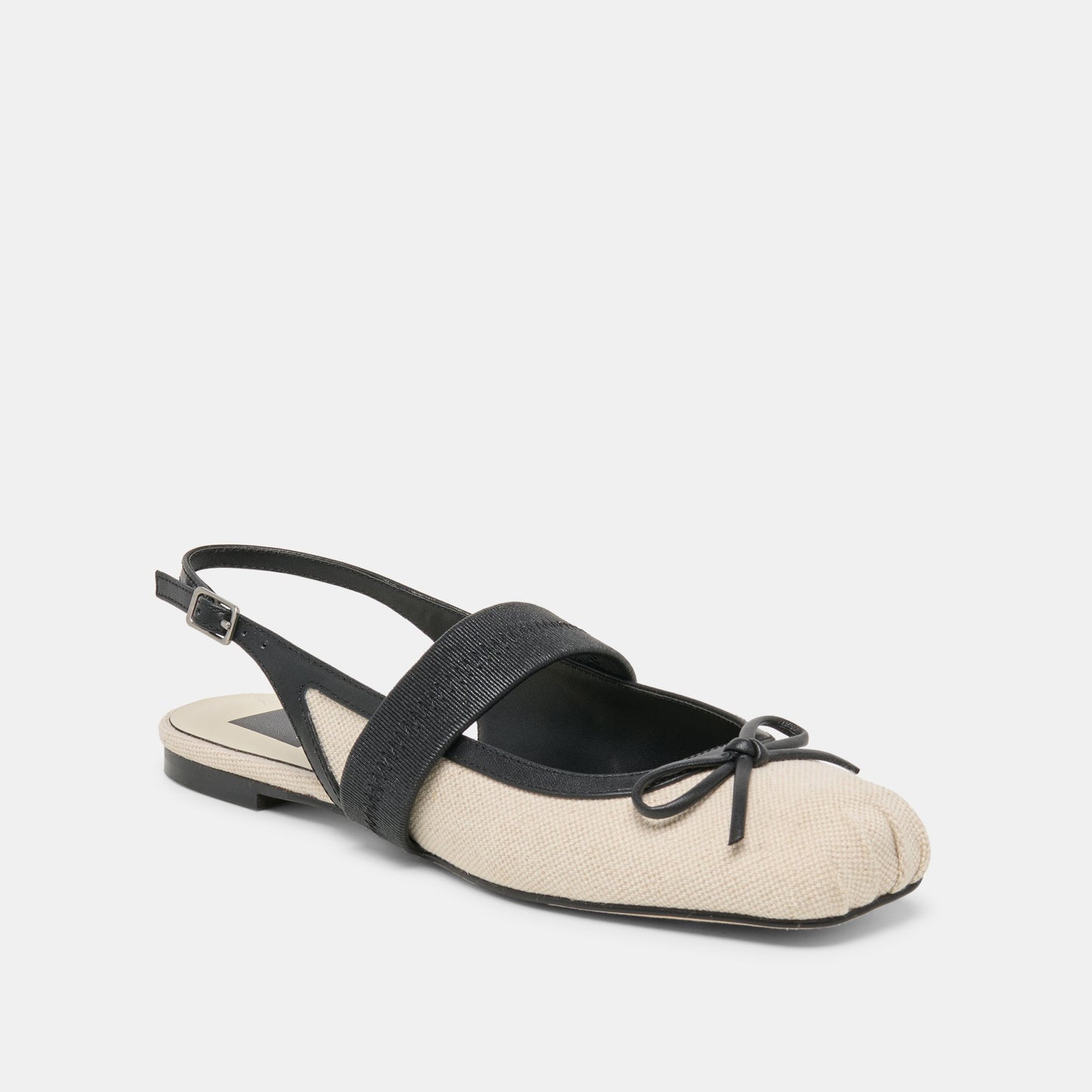 Dolce Vita Grifan Natural Black Linen Flats