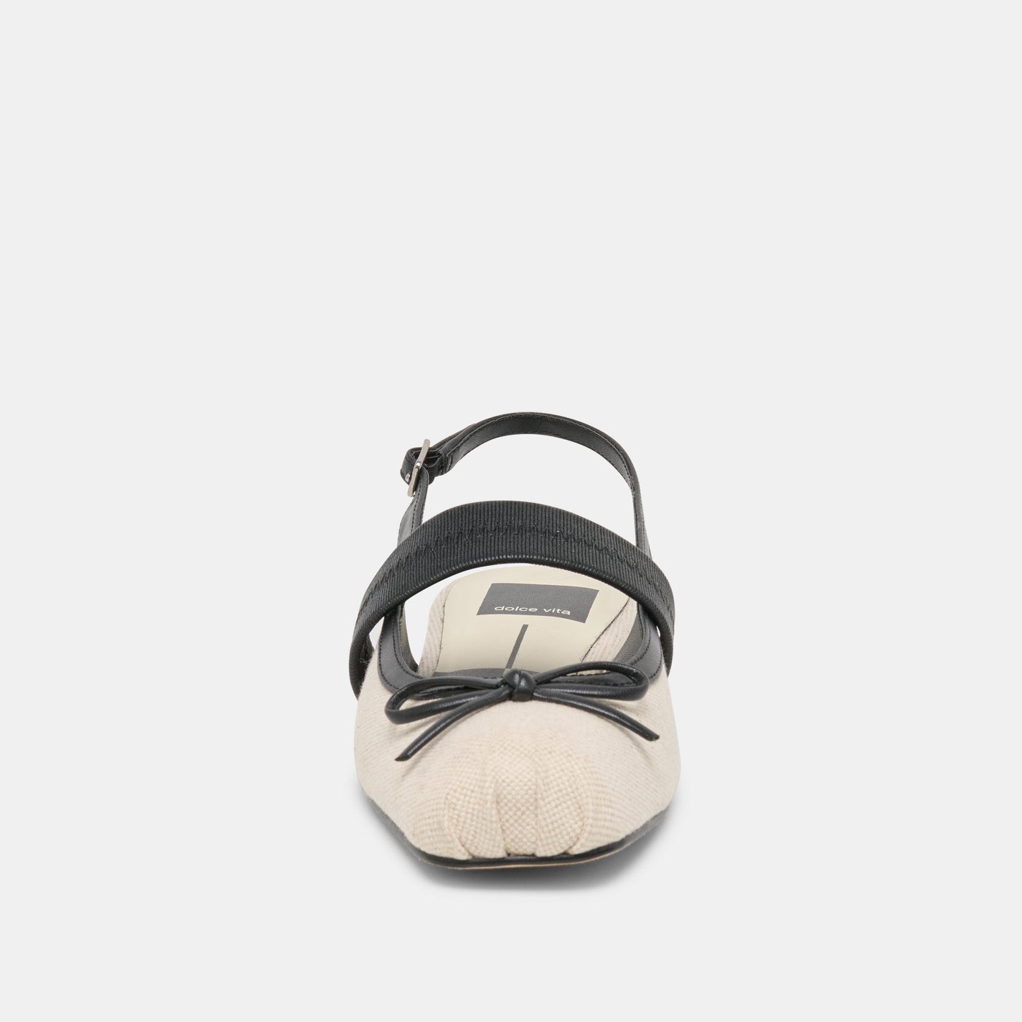Dolce Vita Grifan Natural Black Linen Flats