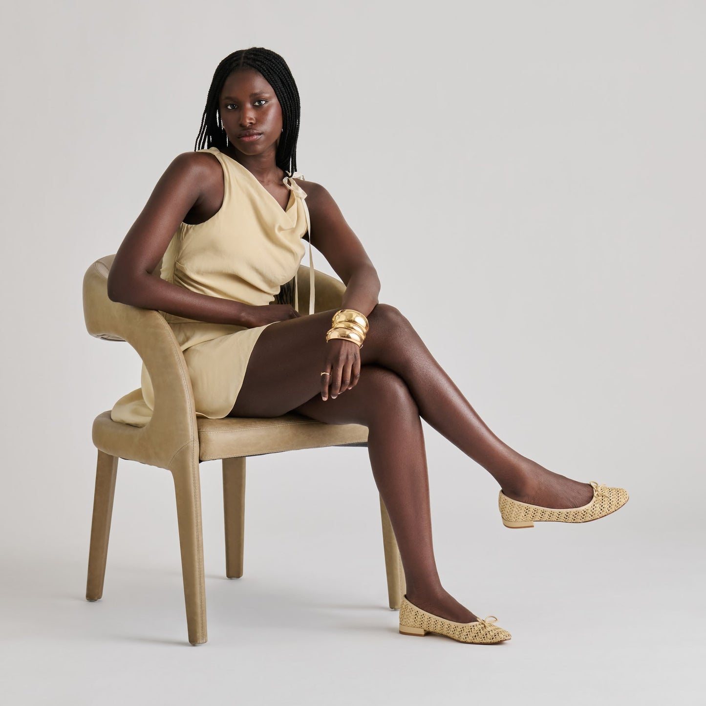 Dolce Vita Ulicia Lt Natural Cross Hatch Raffia Ballet Flats