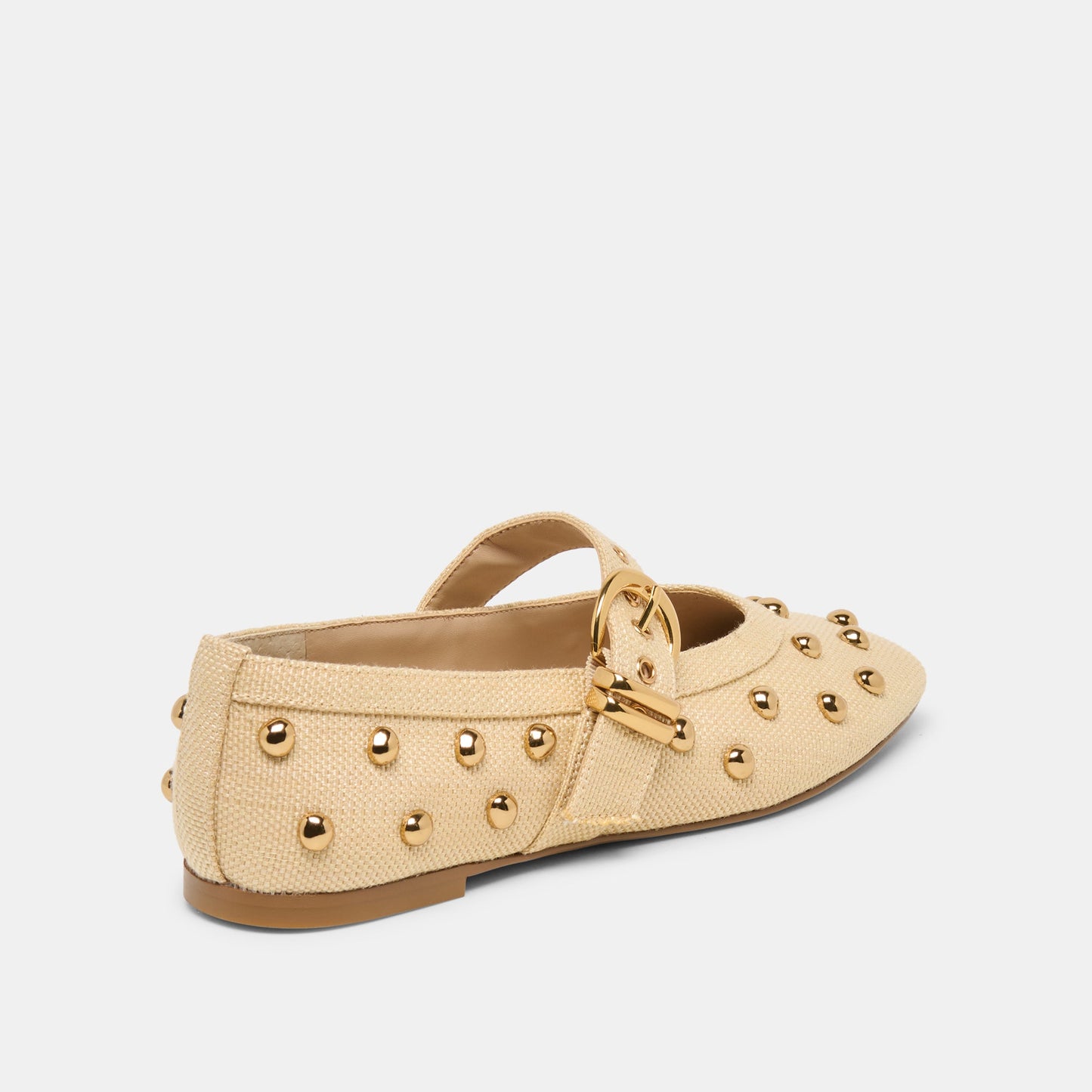 Dolce Vita Mikel Stud Lt Natural Raffia Ballet Flats