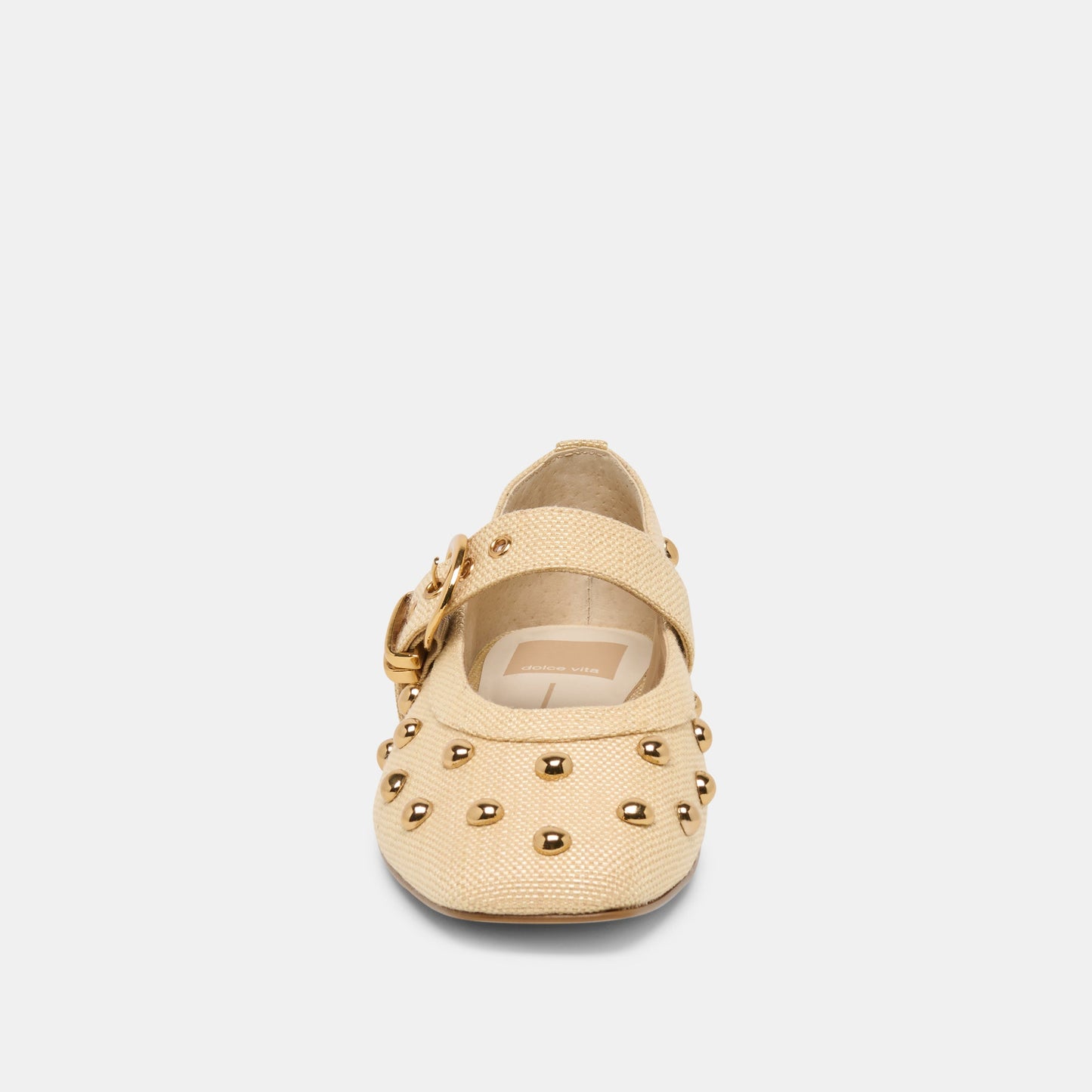Dolce Vita Mikel Stud Lt Natural Raffia Ballet Flats