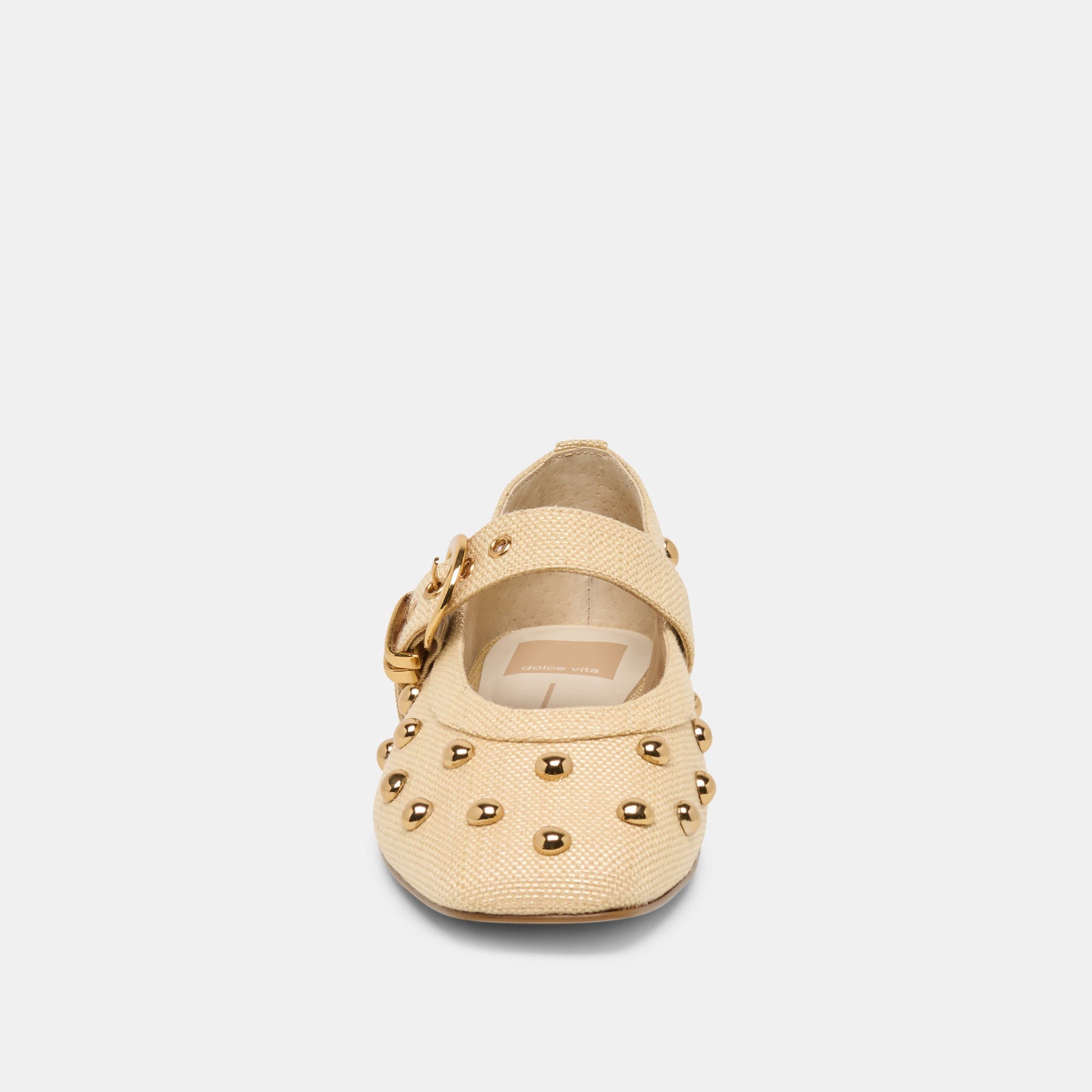 Dolce Vita Mikel Stud Lt Natural Raffia Ballet Flats