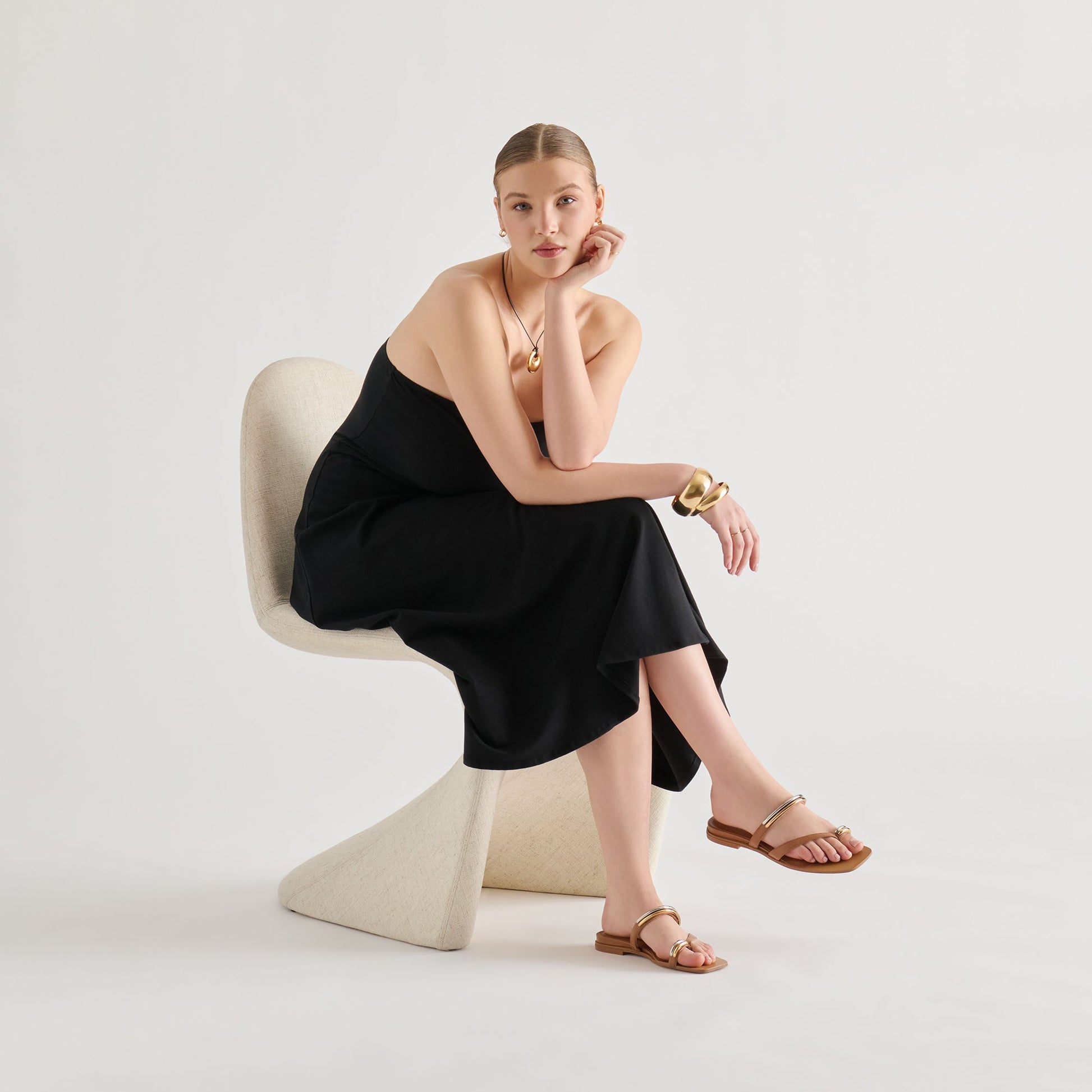 Dolce Vita Tarina Caramel Leather Sandals