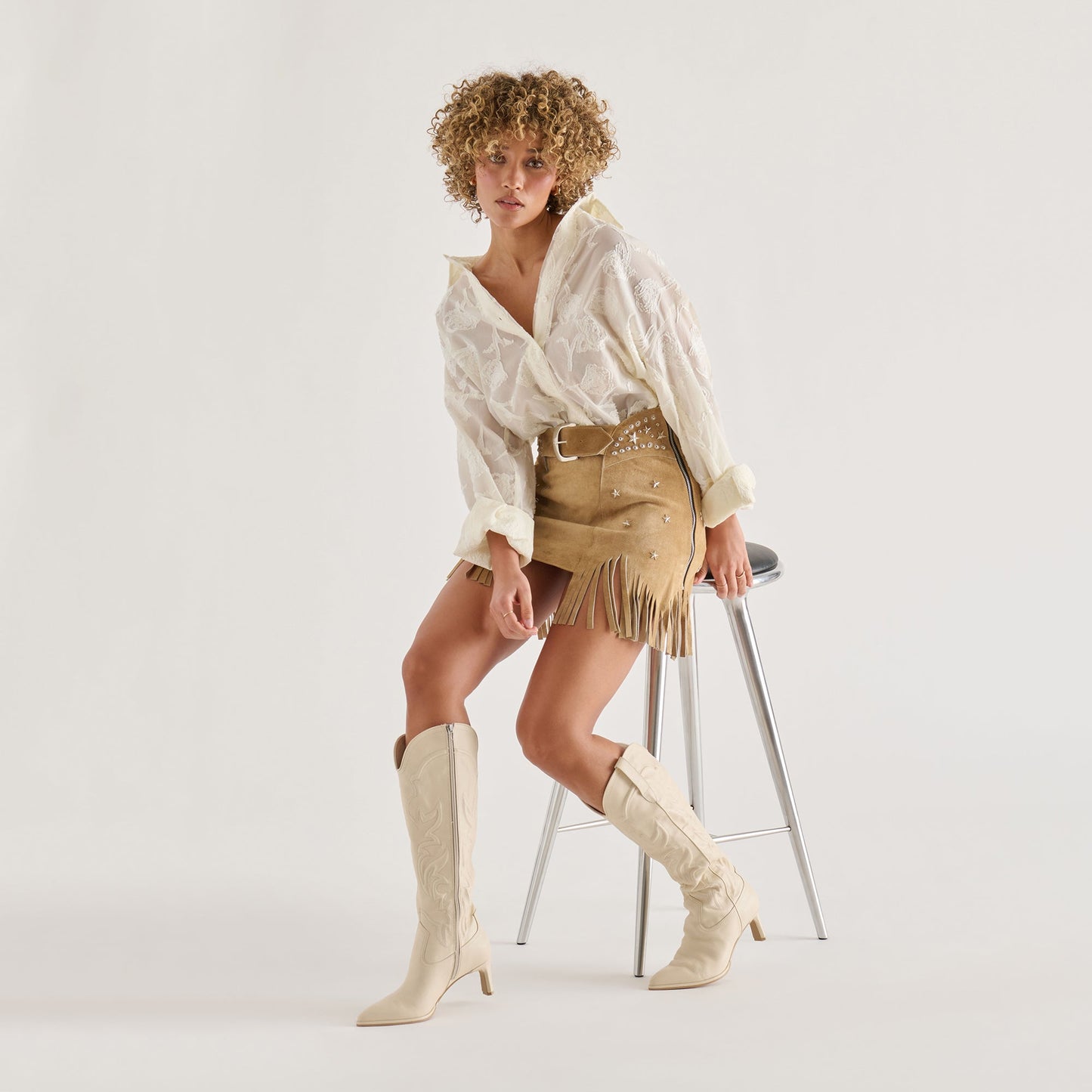 Dolce Vita Alisa Creme Leather Boots