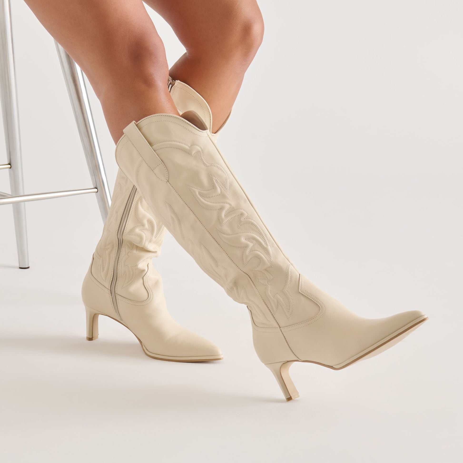 Dolce Vita Alisa Creme Leather Boots