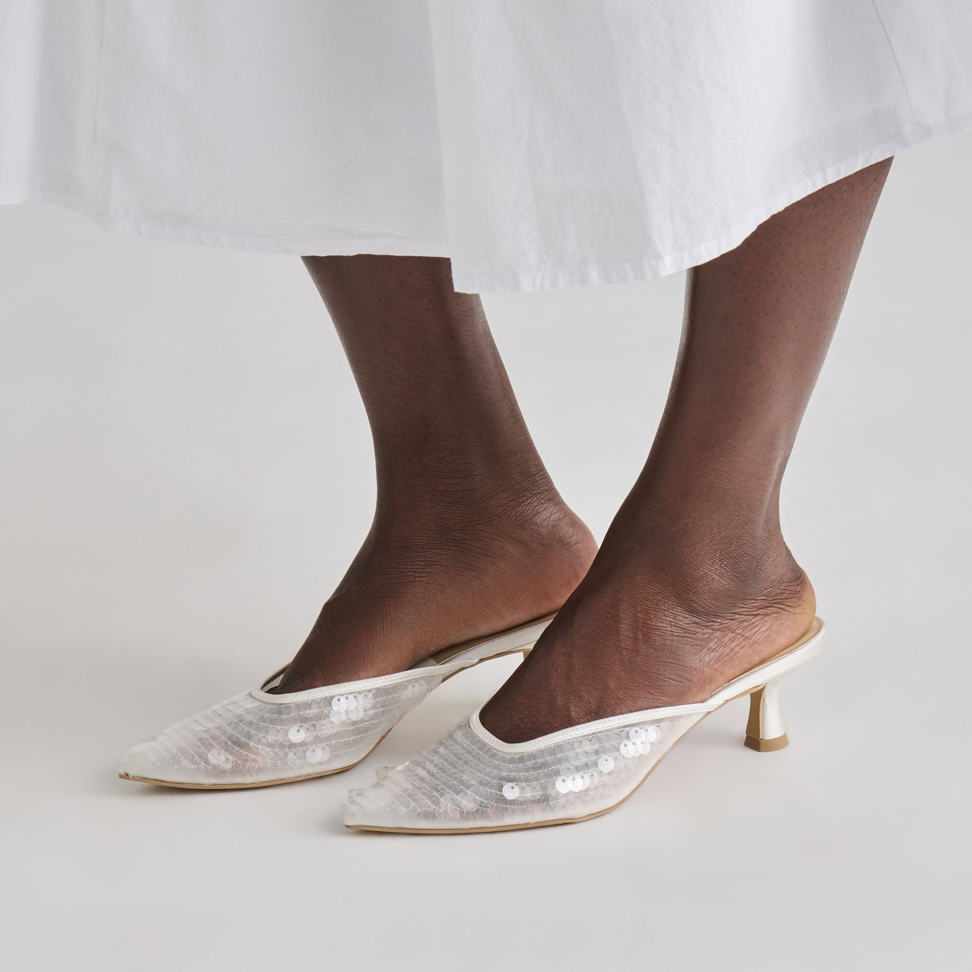 Dolce Vita Cleo Ivory Sequin Heels