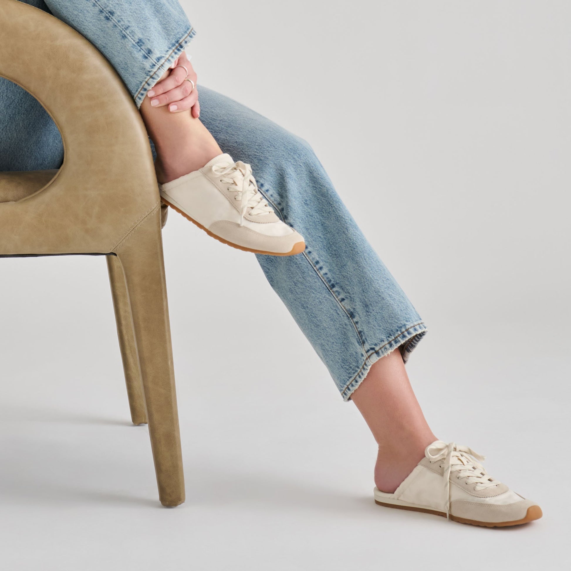 Dolce Vita Daris White Nylon Sneakers