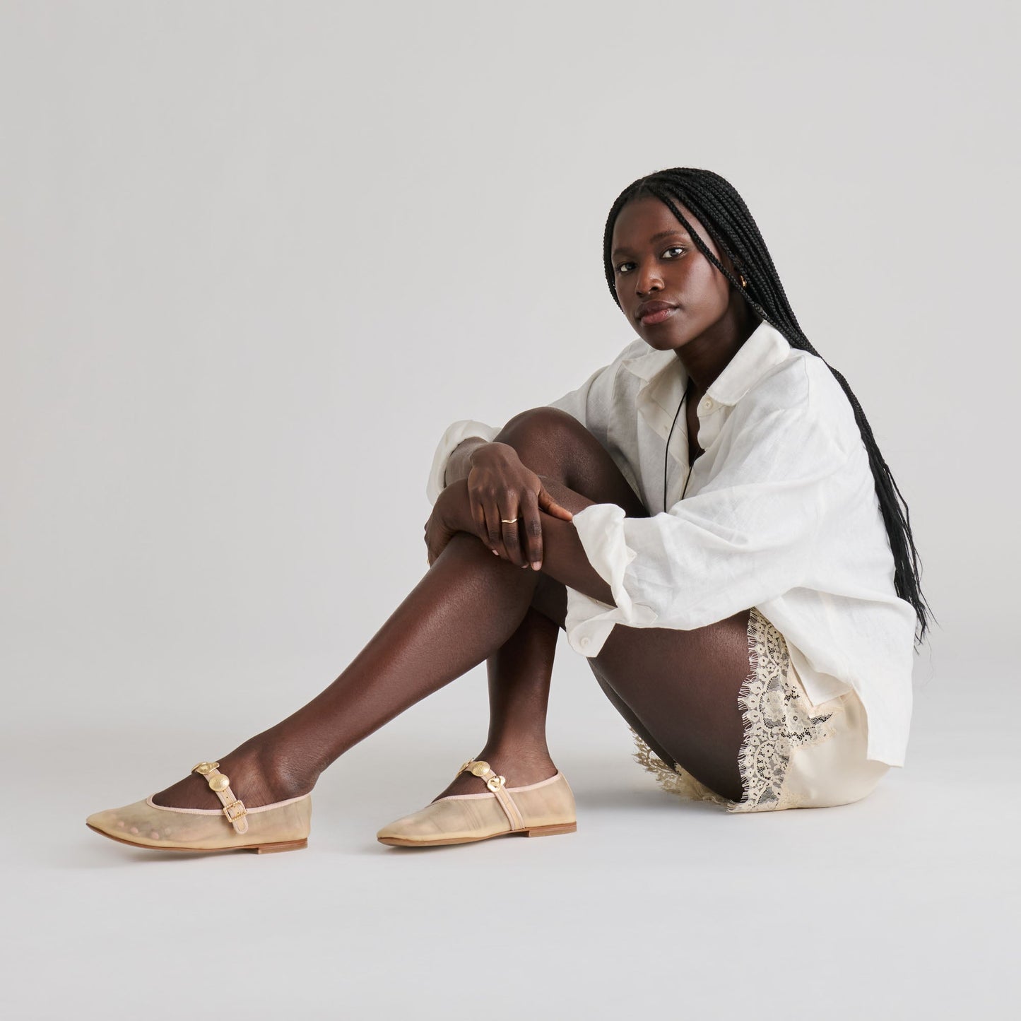 Dolce Vita Relan French Vanilla Mesh Ballet Flats