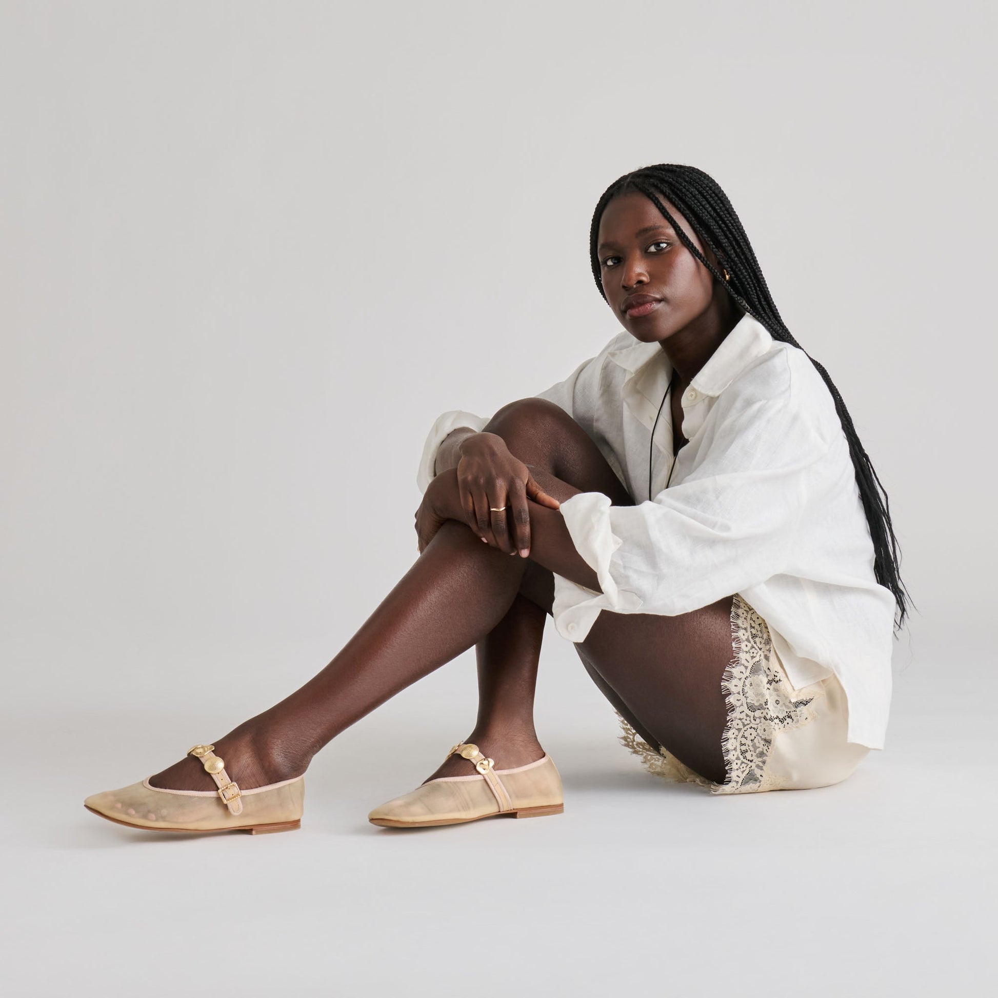 Dolce Vita Relan French Vanilla Mesh Ballet Flats