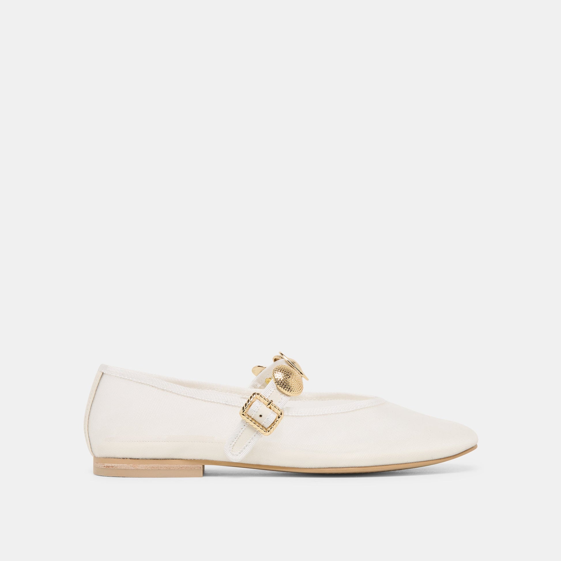 Dolce Vita Relan Mesh White Mesh Ballet Flats