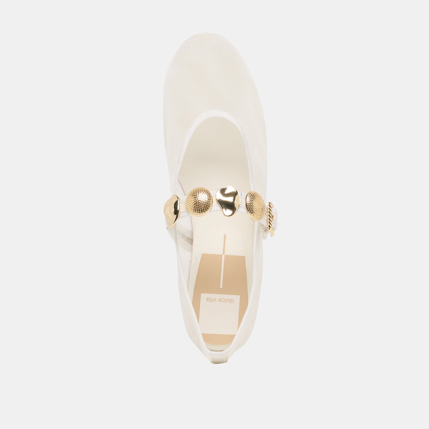 Dolce Vita Relan Mesh White Mesh Ballet Flats
