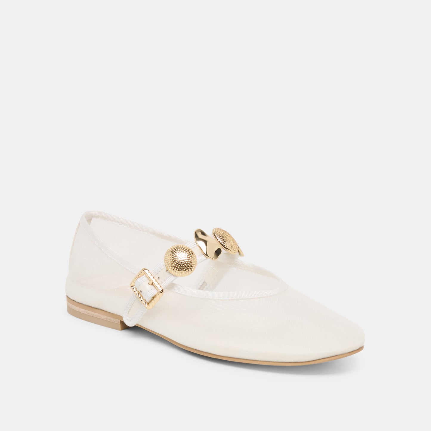 Dolce Vita Relan Mesh White Mesh Ballet Flats