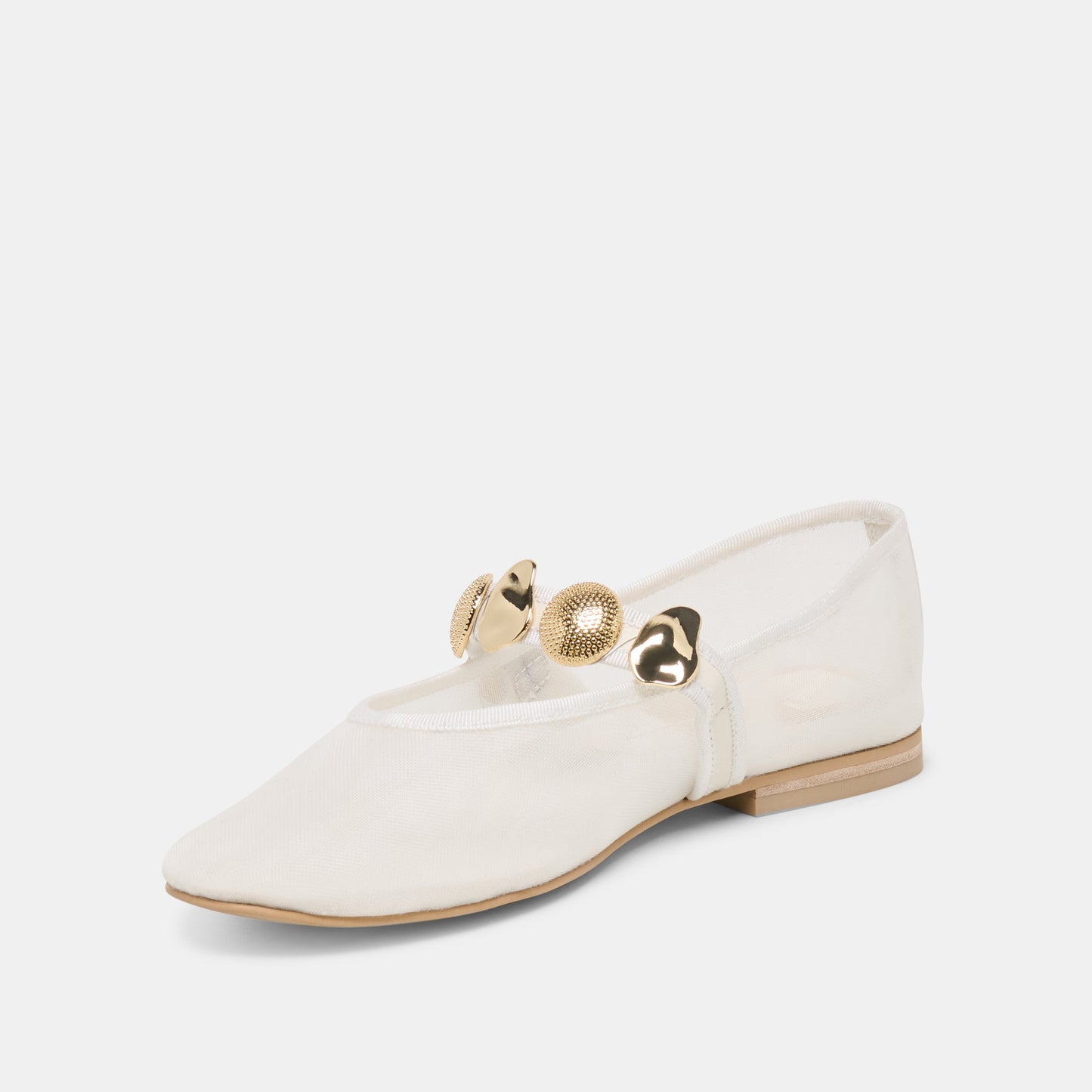 Dolce Vita Relan Mesh White Mesh Ballet Flats