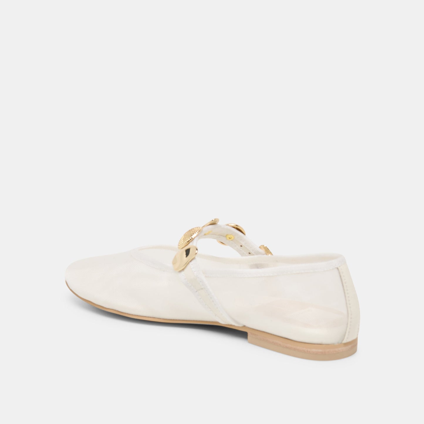 Dolce Vita Relan Mesh White Mesh Ballet Flats