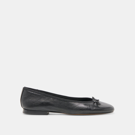Dolce Vita Ritla Wide Black Leather Ballet Flats