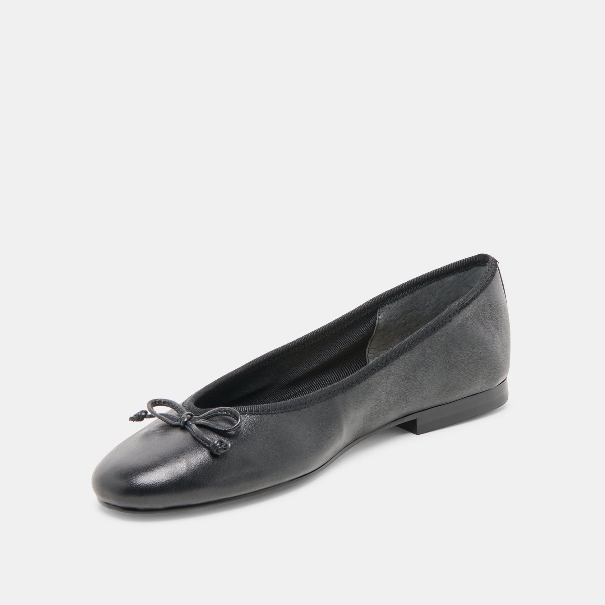 Dolce Vita Ritla Wide Black Leather Ballet Flats