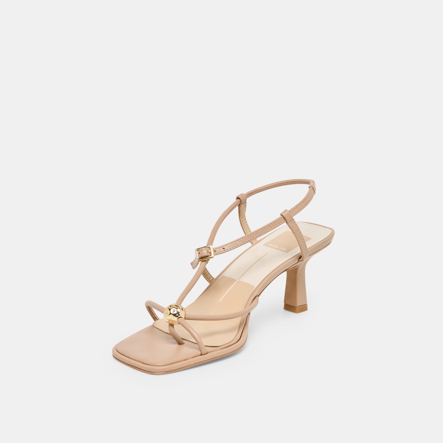 Dolce Vita Manji Wide Light Tan Leather Heels