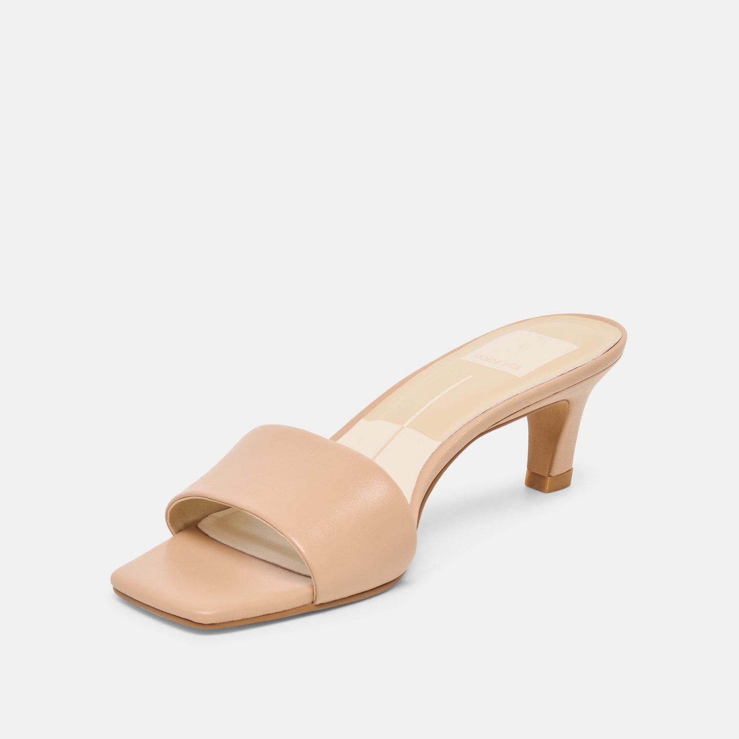 Dolce Vita Rexa Wide Light Tan Leather Heels